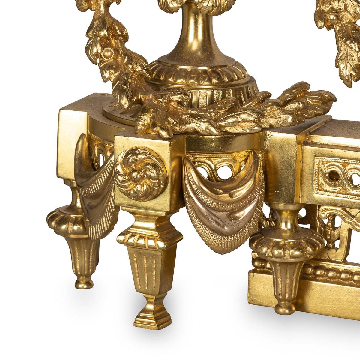 19th Century Ormolu Style Fireplace Chenets In Good Condition For Sale In Royal Tunbridge Wells, Kent