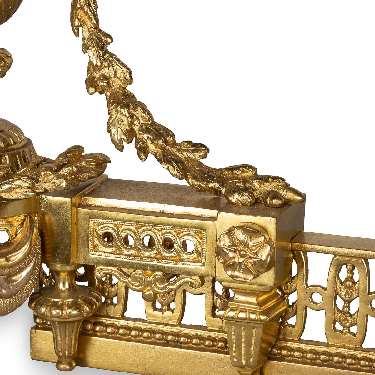 Bronze 19th Century Ormolu Style Fireplace Chenets For Sale