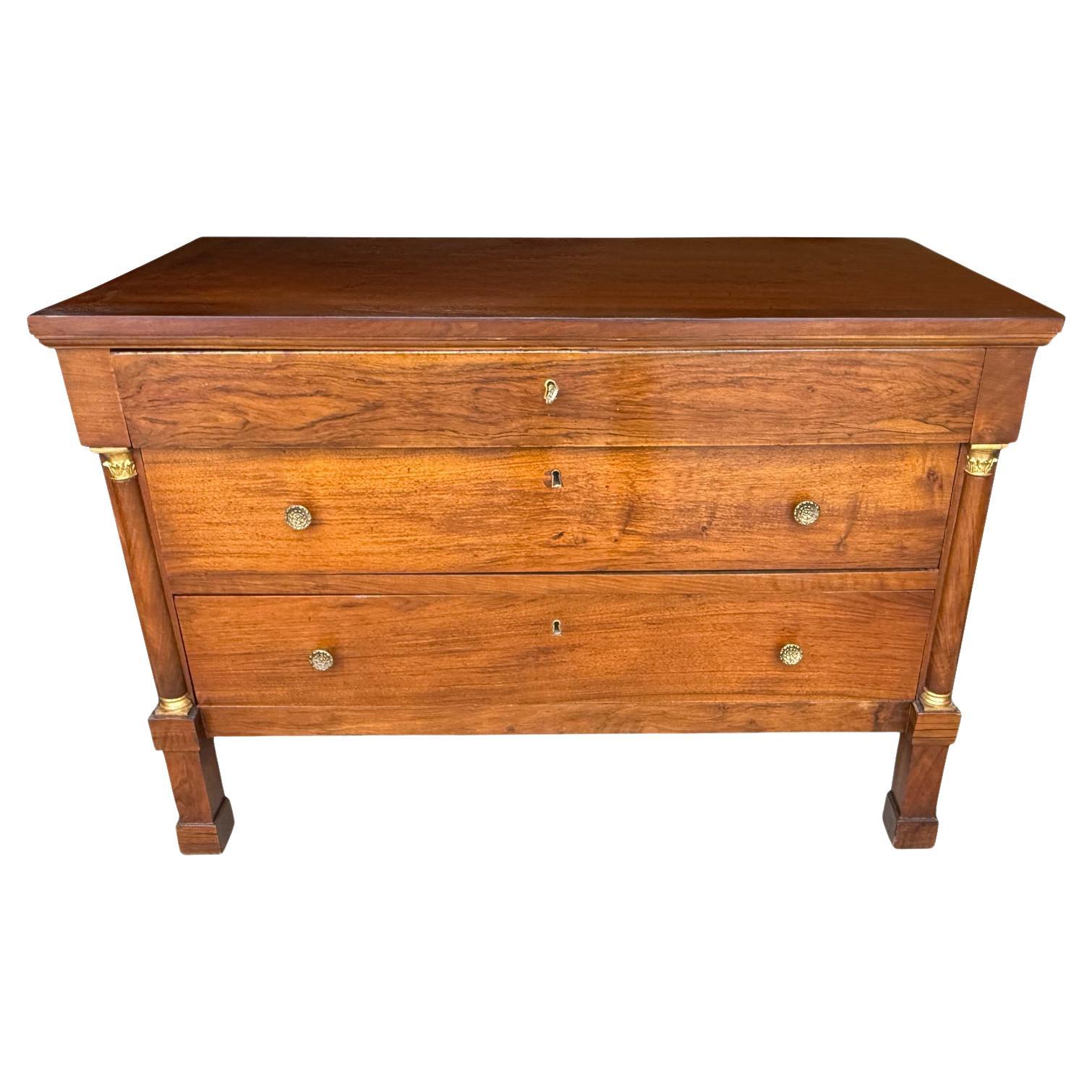 19th Century Ormolu Trim Three Drawer Commode, Italy