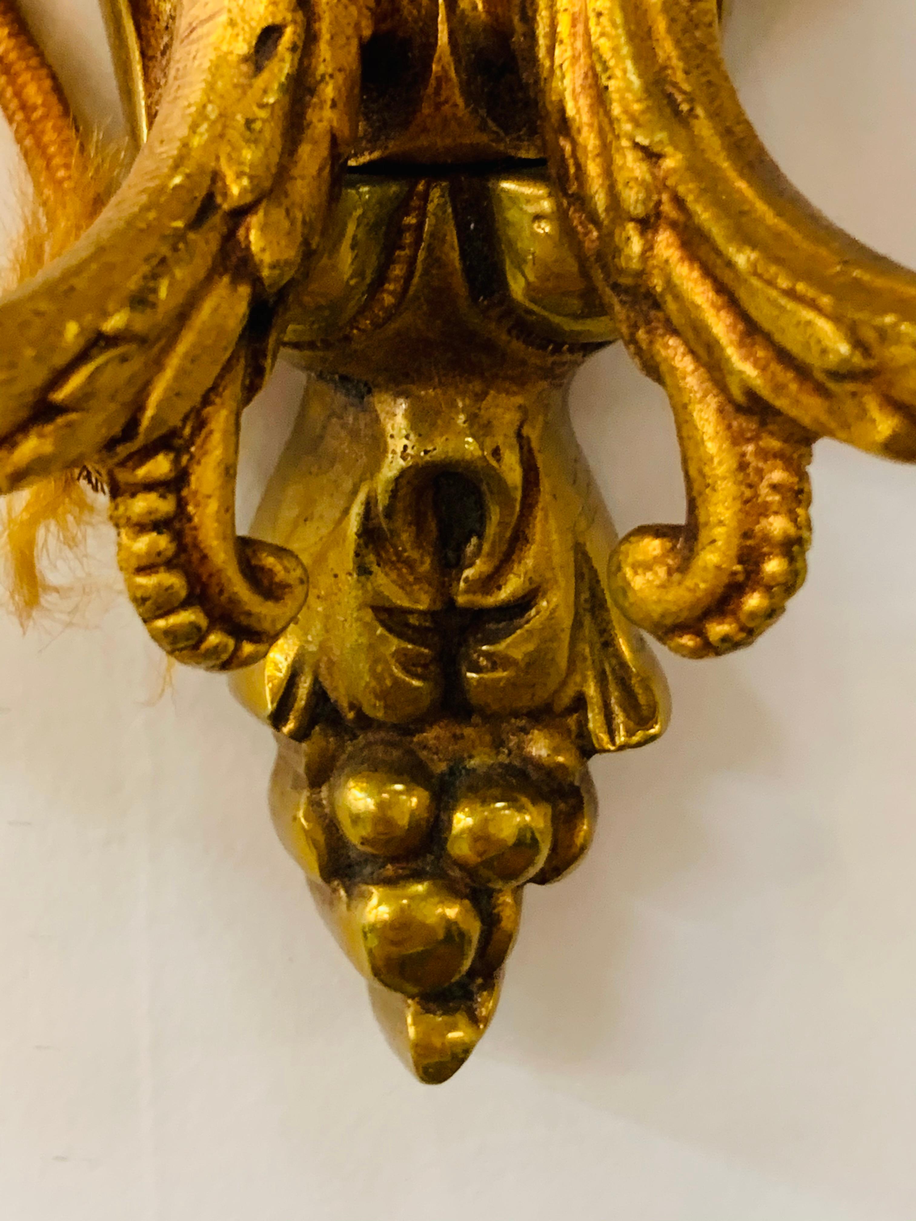 19th Century French Ormolu Wall Sconce with Limoges Porcelain 3