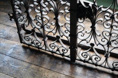19th Century Ornate Italian Wrought Iron and Bronze Window Grille, Gate, Grate