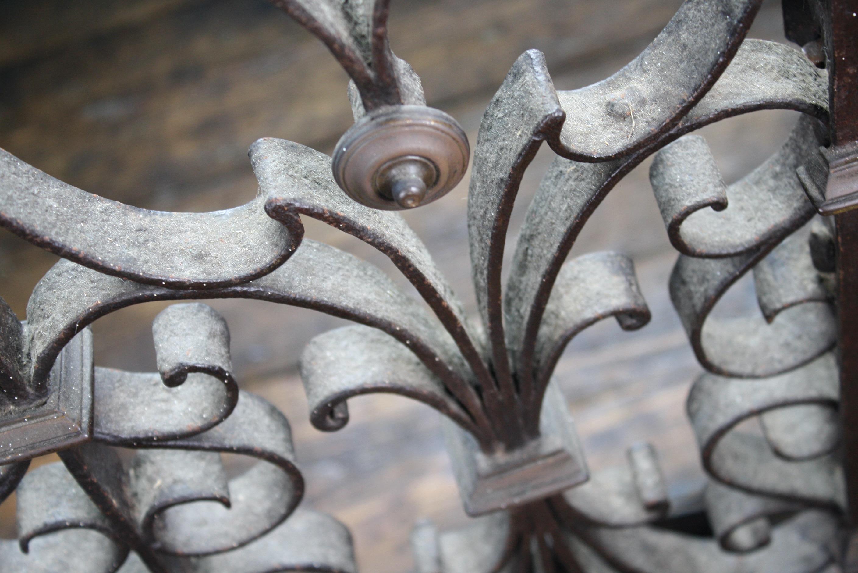 19th Century Ornate Italian Wrought Iron and Bronze Window Grille, Gate, Grate 1