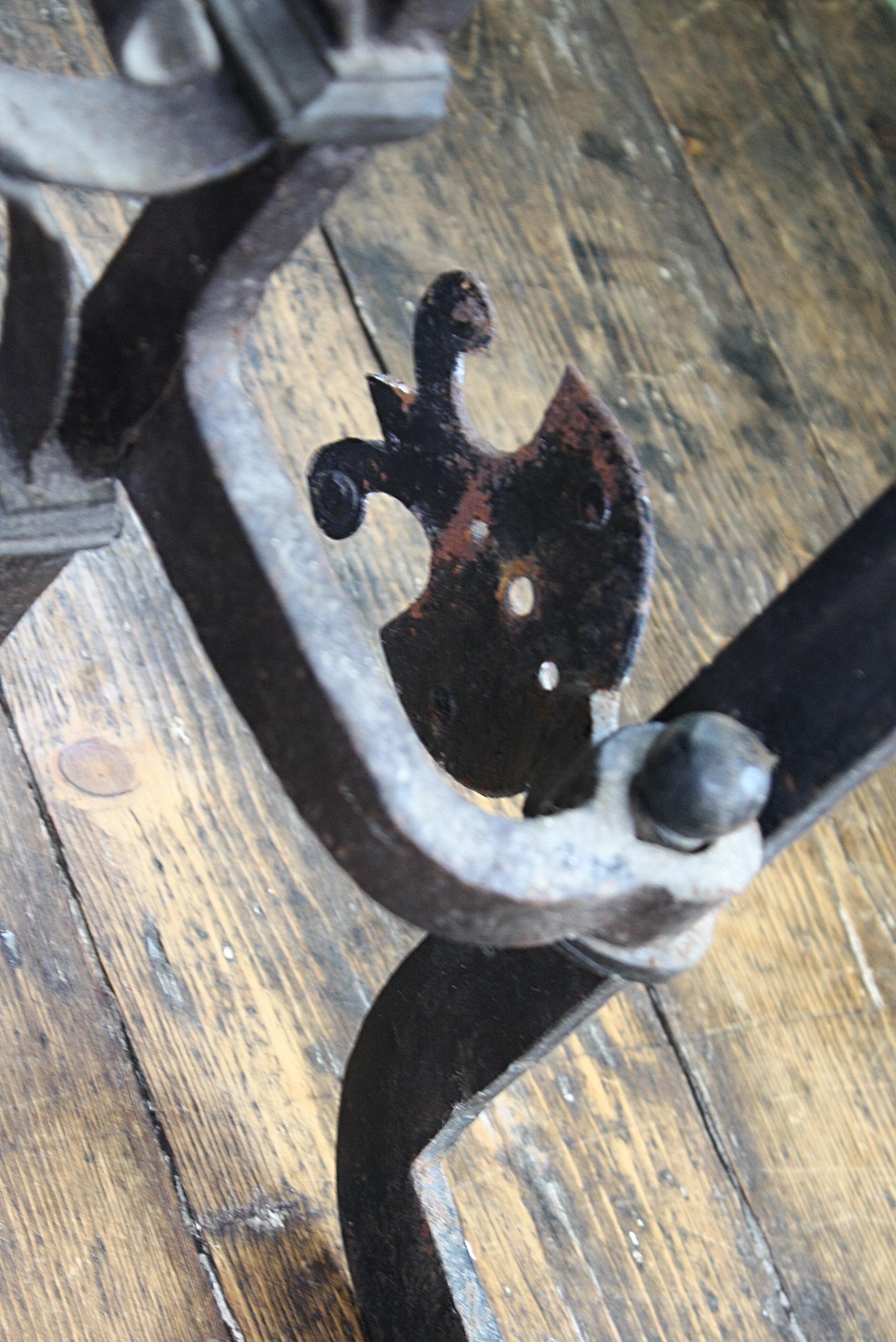 19th Century Ornate Italian Wrought Iron and Bronze Window Grille, Gate, Grate 6