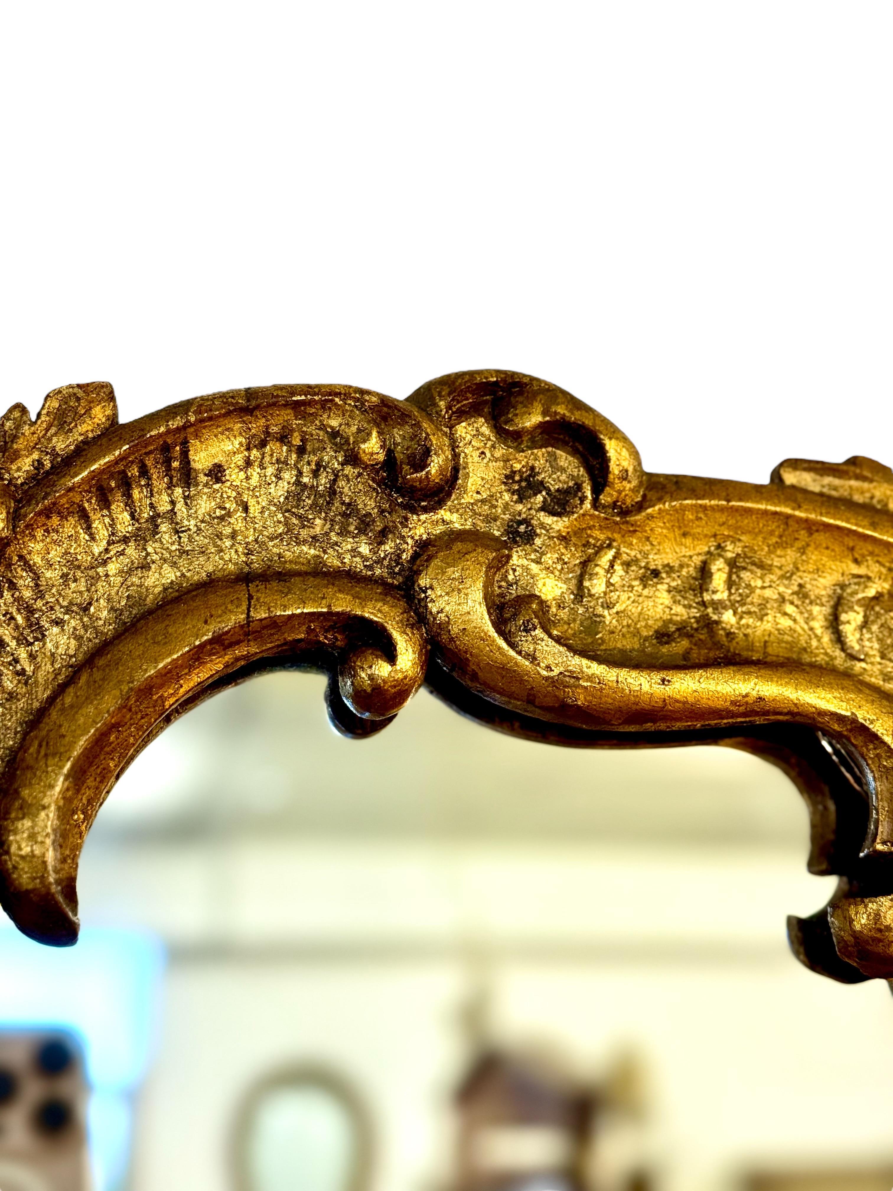 Hand-Carved 19th Century Ornate Rococo Giltwood Mirror For Sale
