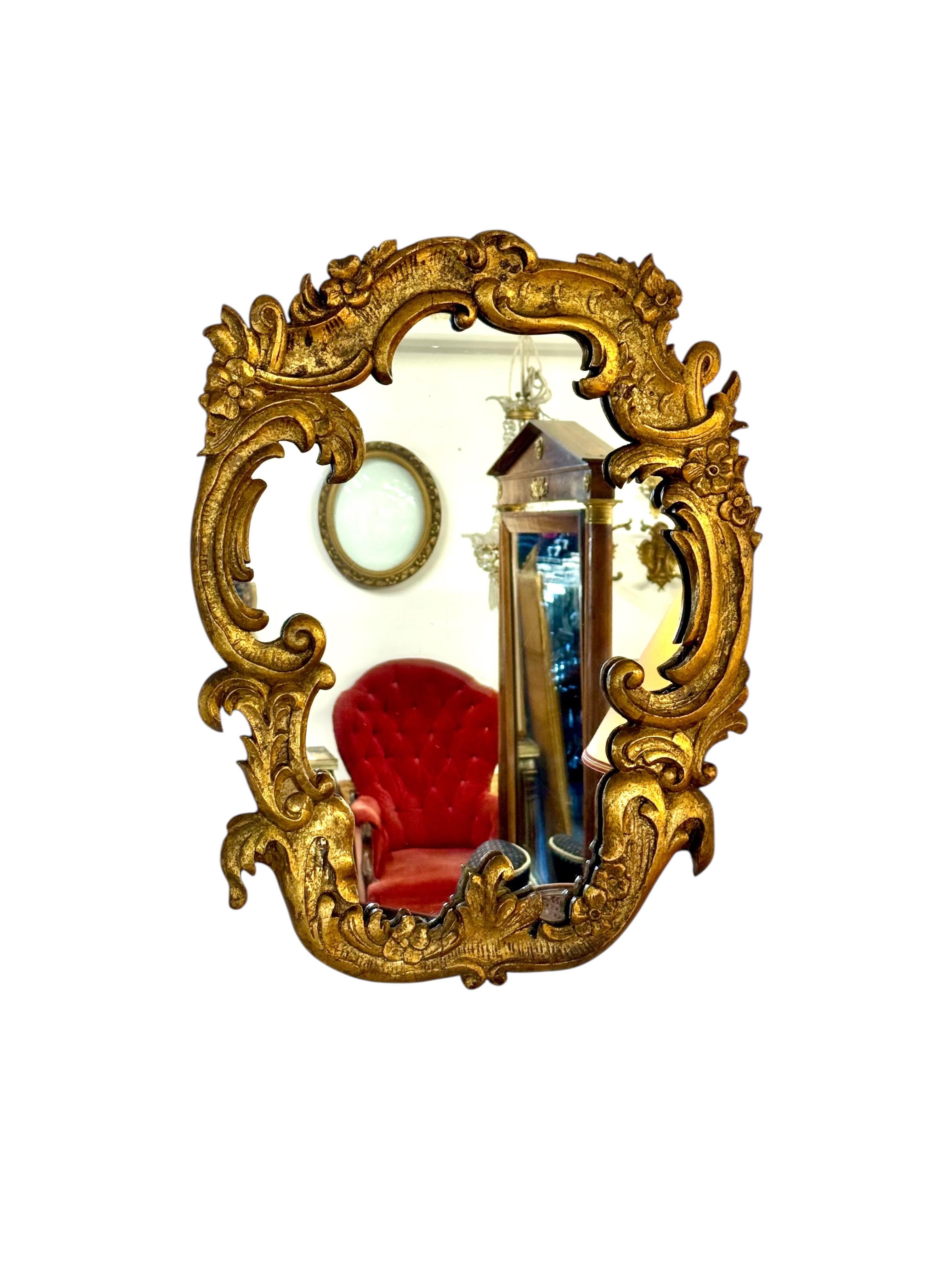 19th Century Ornate Rococo Giltwood Mirror For Sale 2