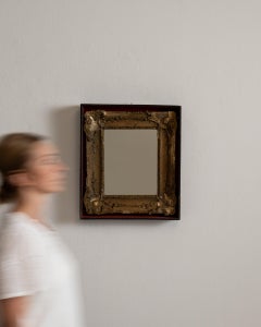 19th Century Ornate Rococo Wall Mirror, Dark Bronze/Gold Frame