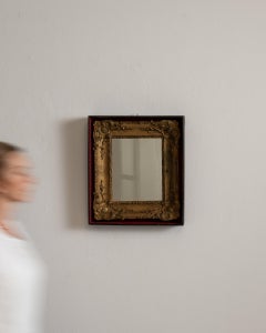 19th Century Ornate Rococo Wall Mirror, Dark Bronze/Gold Frame