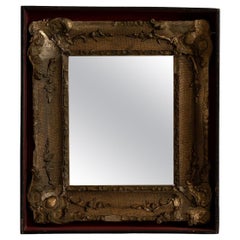 19th Century Ornate Rococo Wall Mirror, Dark Bronze/Gold Frame