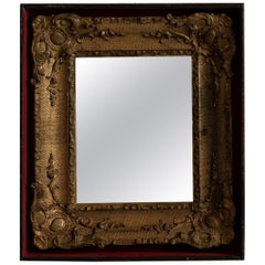 19th Century Ornate Rococo Wall Mirror, Dark Bronze/Gold Frame