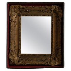 19th Century Ornate Rococo Wall Mirror in Dark Bronze Wood Frame