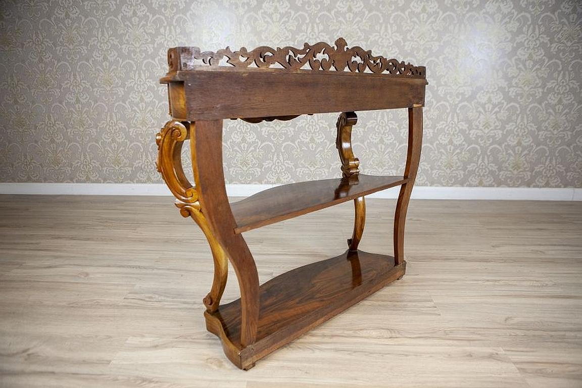 19th-Century Decorative Rosewood Wood and Veneer Console Table In Good Condition For Sale In Opole, PL