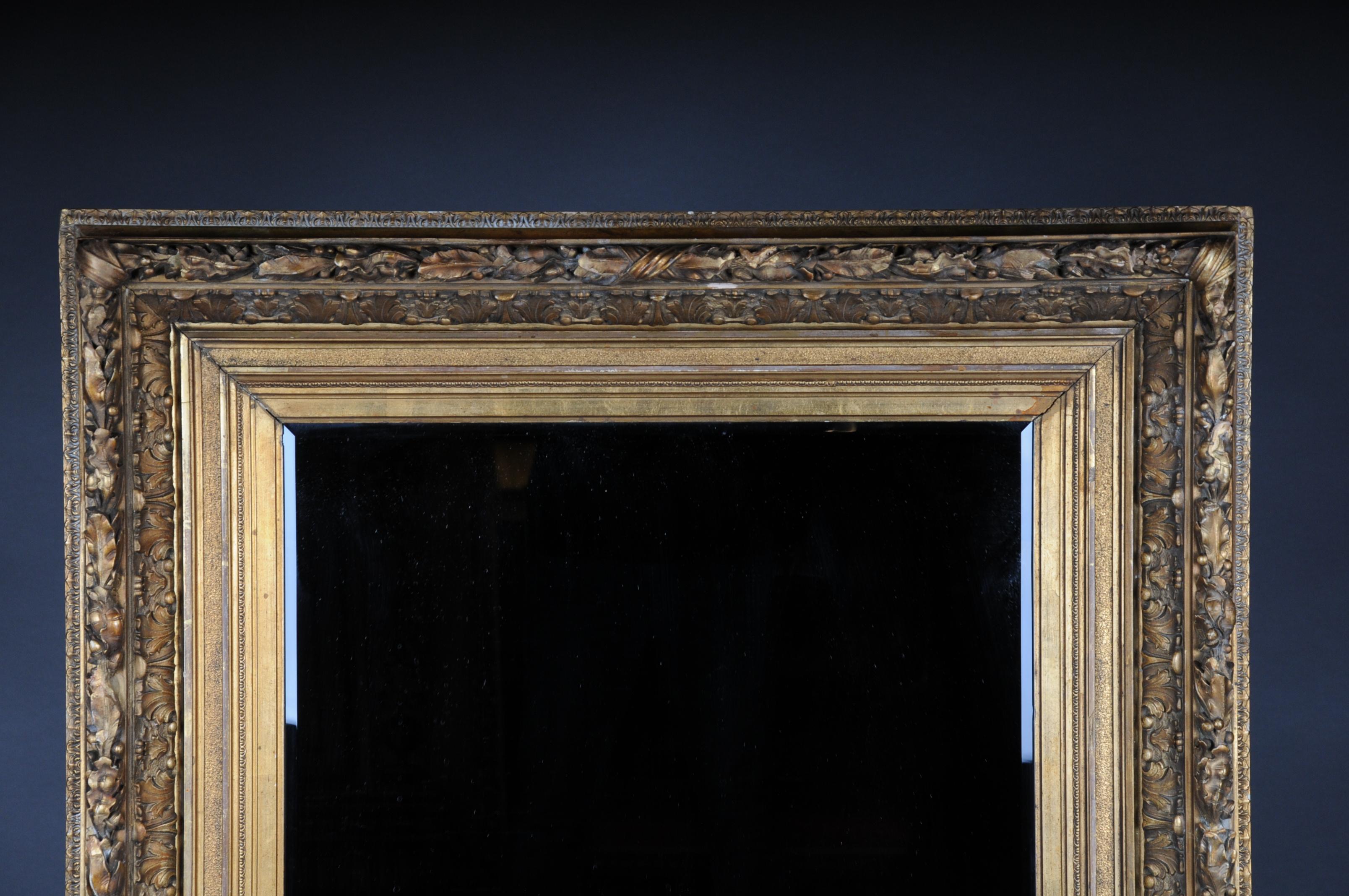 Napoleon III 19th Century Ornate Wall Mirror Gold Frame, Gilded, circa 1870 For Sale
