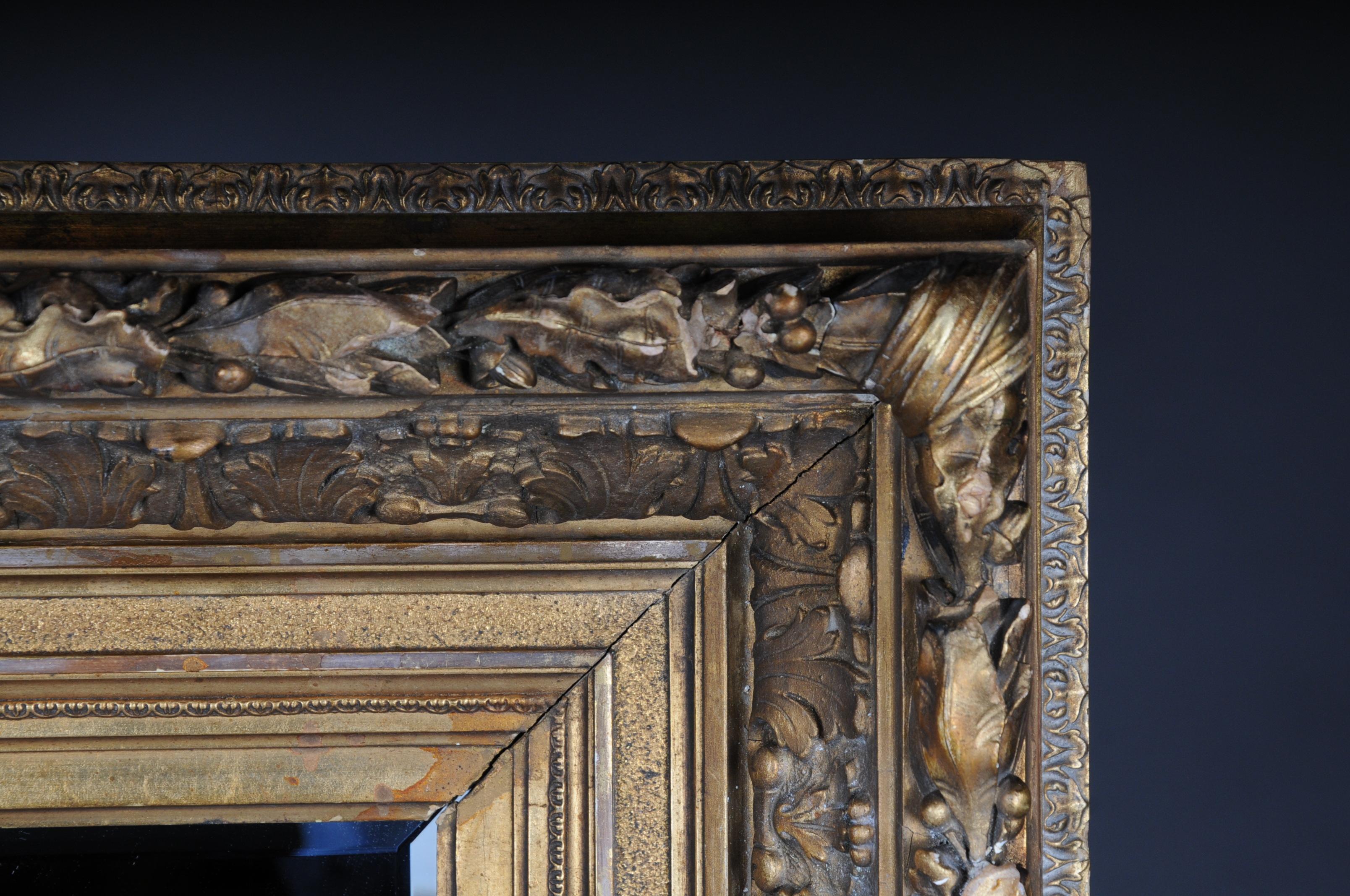 German 19th Century Ornate Wall Mirror Gold Frame, Gilded, circa 1870 For Sale