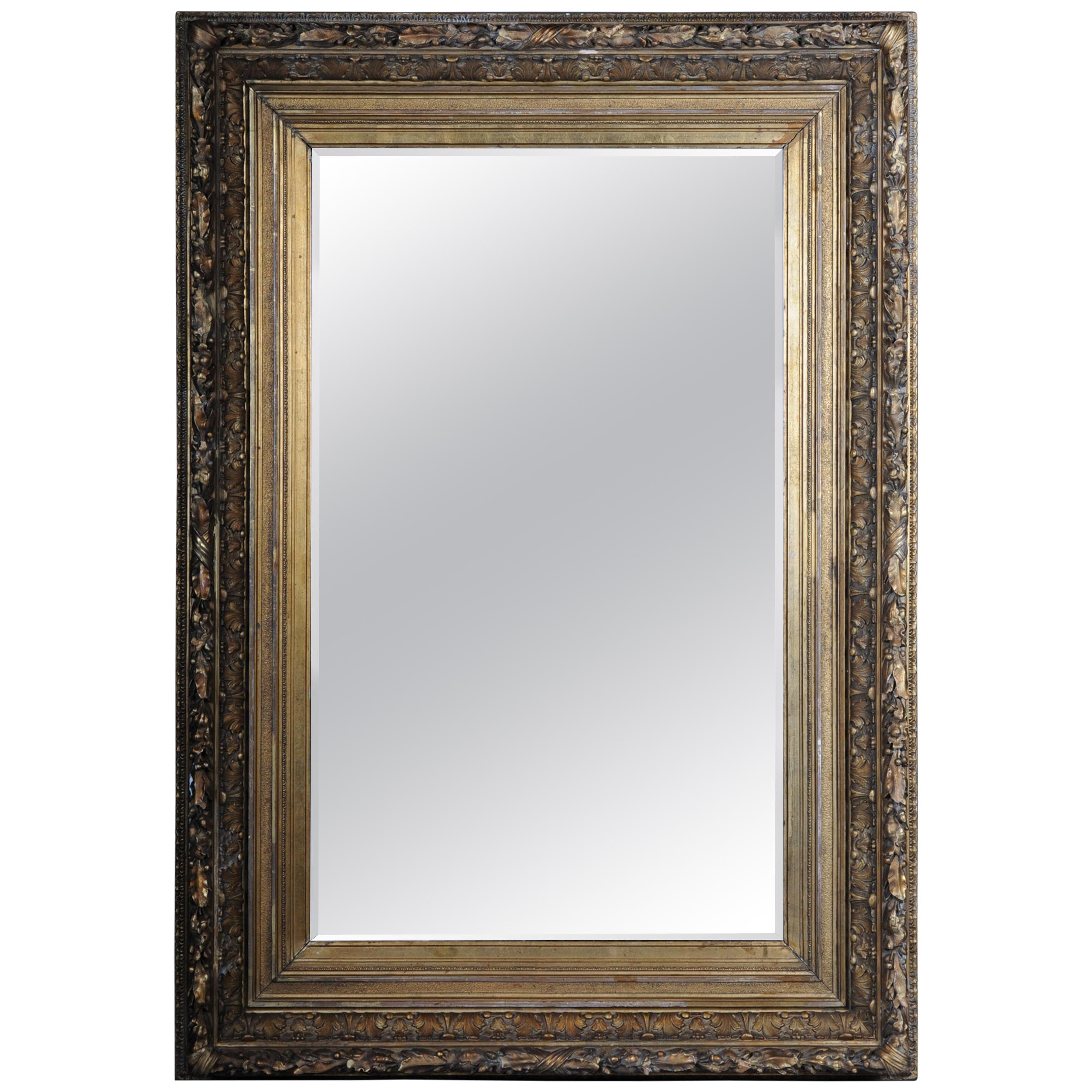 19th Century Ornate Wall Mirror Gold Frame, Gilded, circa 1870 For Sale
