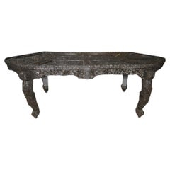 19th Century Ornately Carved Indian Table