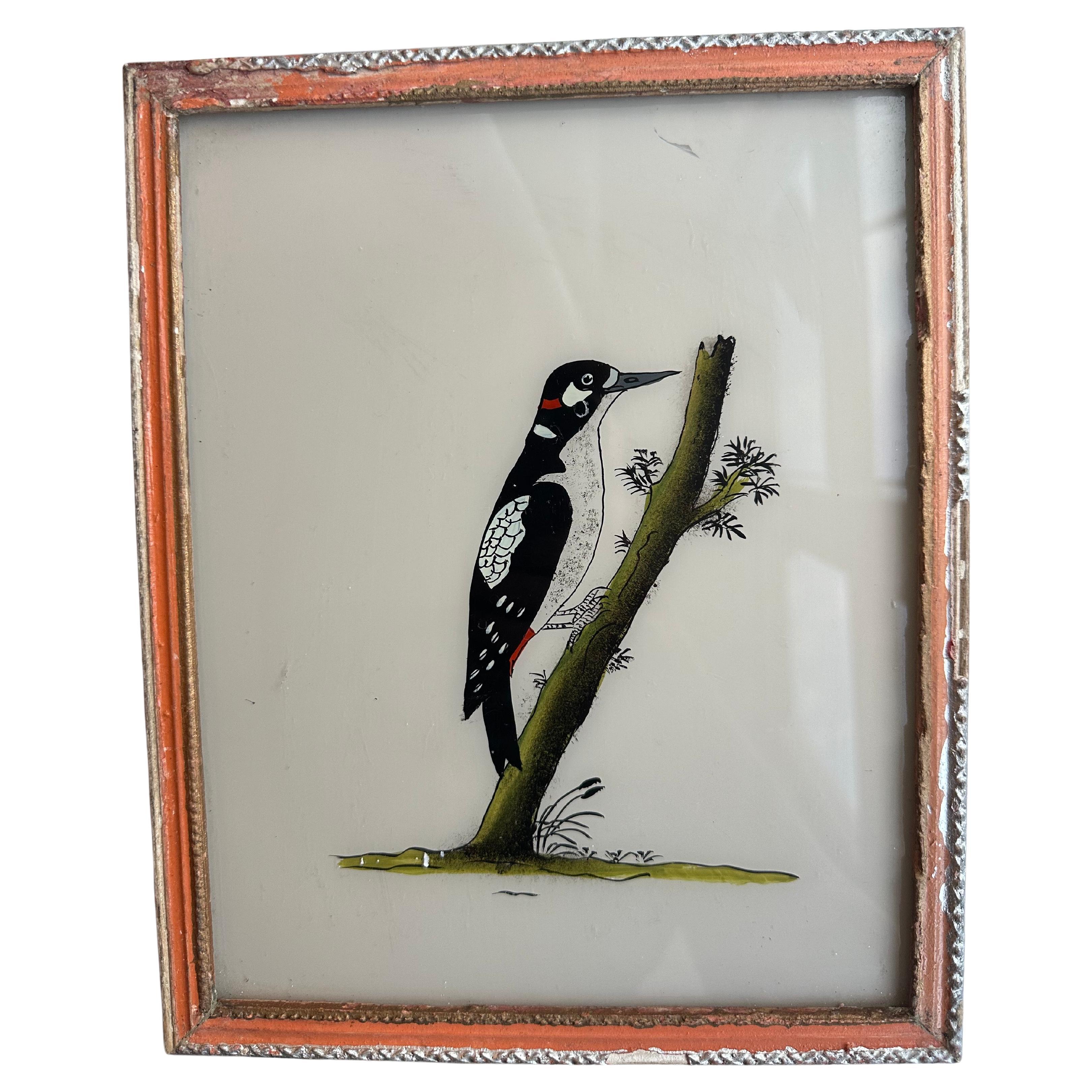 This elegant 19th-century bird painting exemplifies the meticulous craftsmanship and artistic sensitivity of the era. The artist has captured the bird in stunning detail, from the delicate feather textures to the lifelike expression, creating a