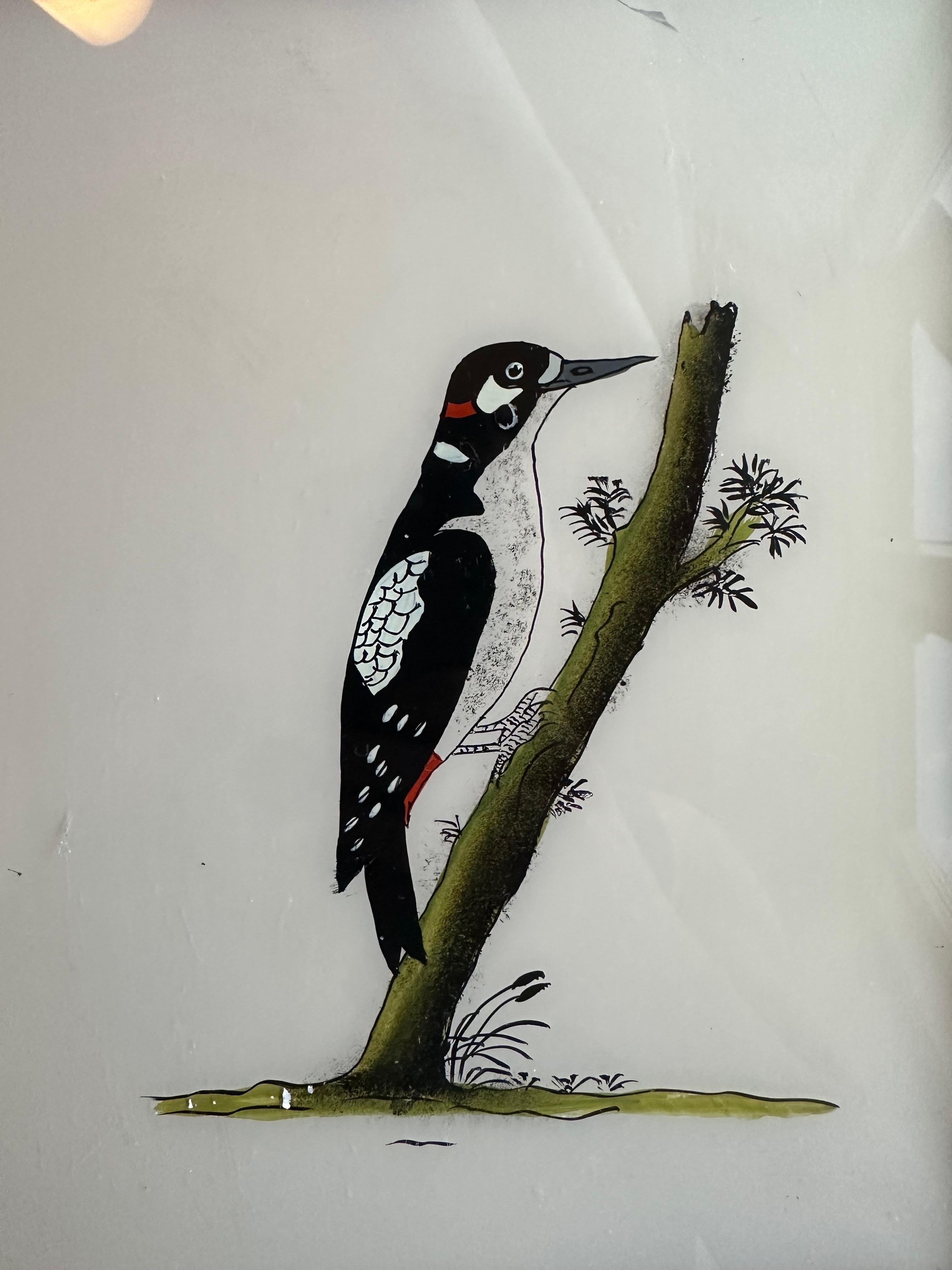 Hand-Painted 19th-Century Ornithological Artwork: Elegant Bird Painting For Sale