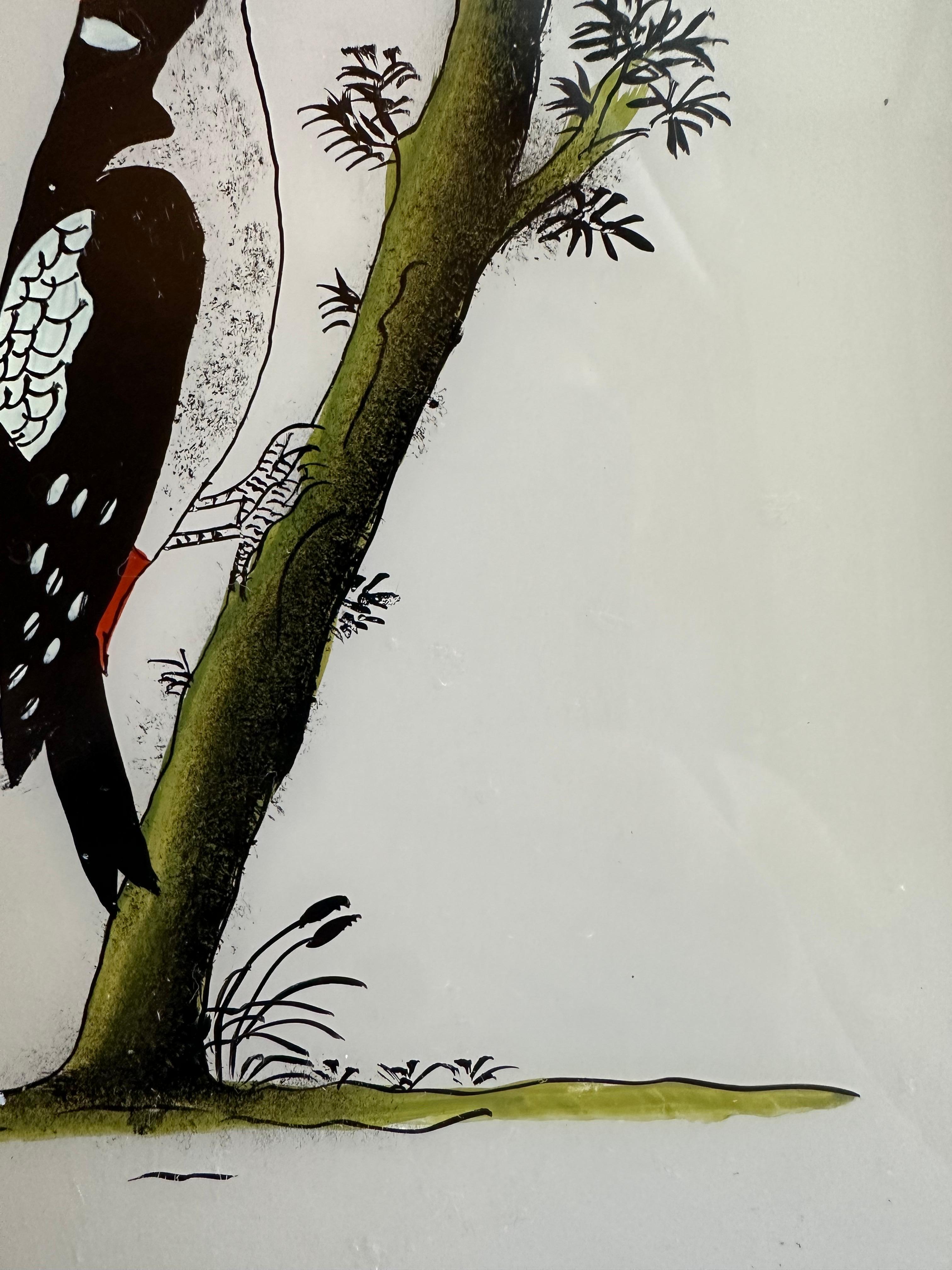 19th Century 19th-Century Ornithological Artwork: Elegant Bird Painting For Sale