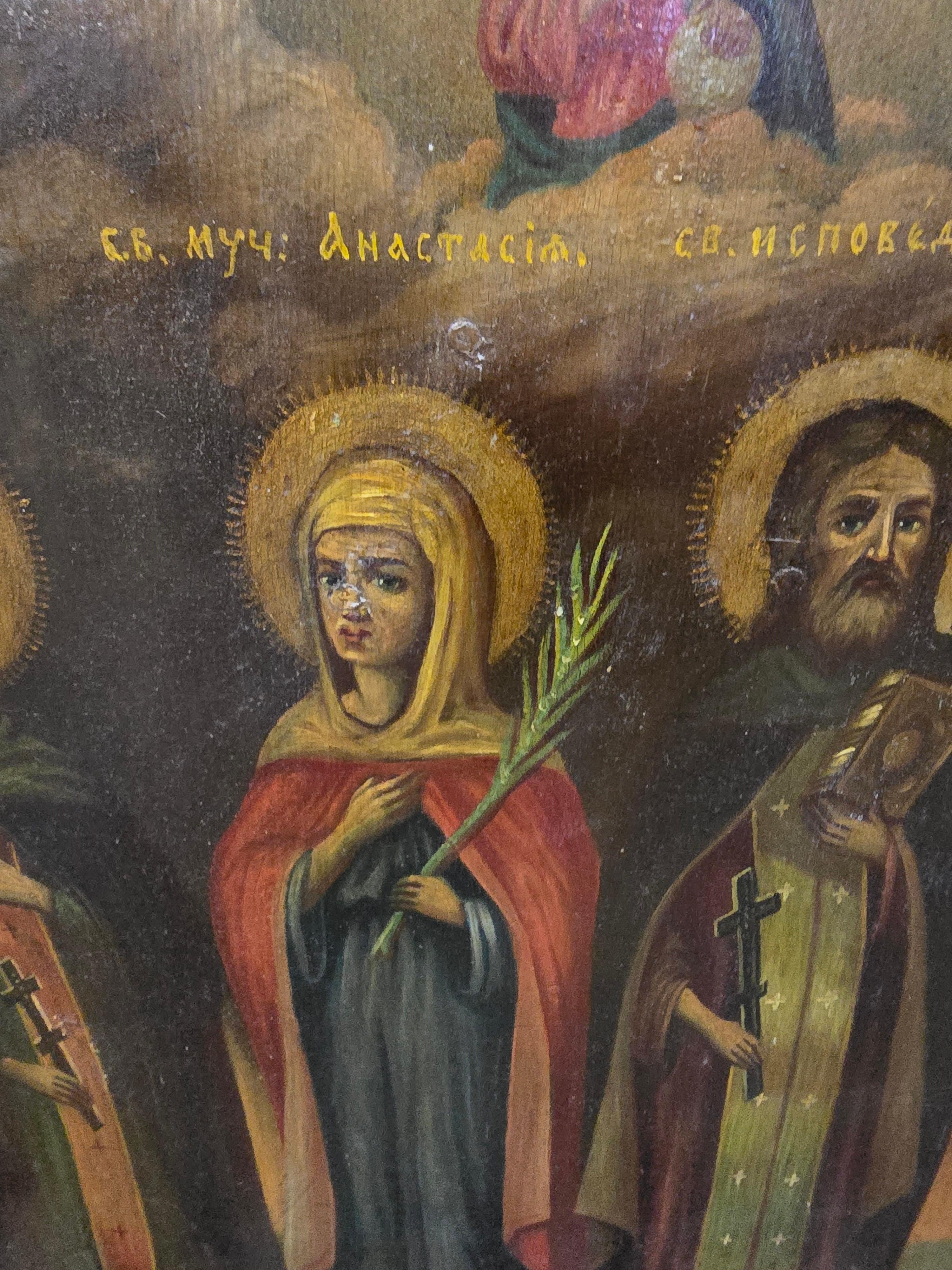 Icone ortodosse del XIX secolo - Quattro Santi in vendita 3