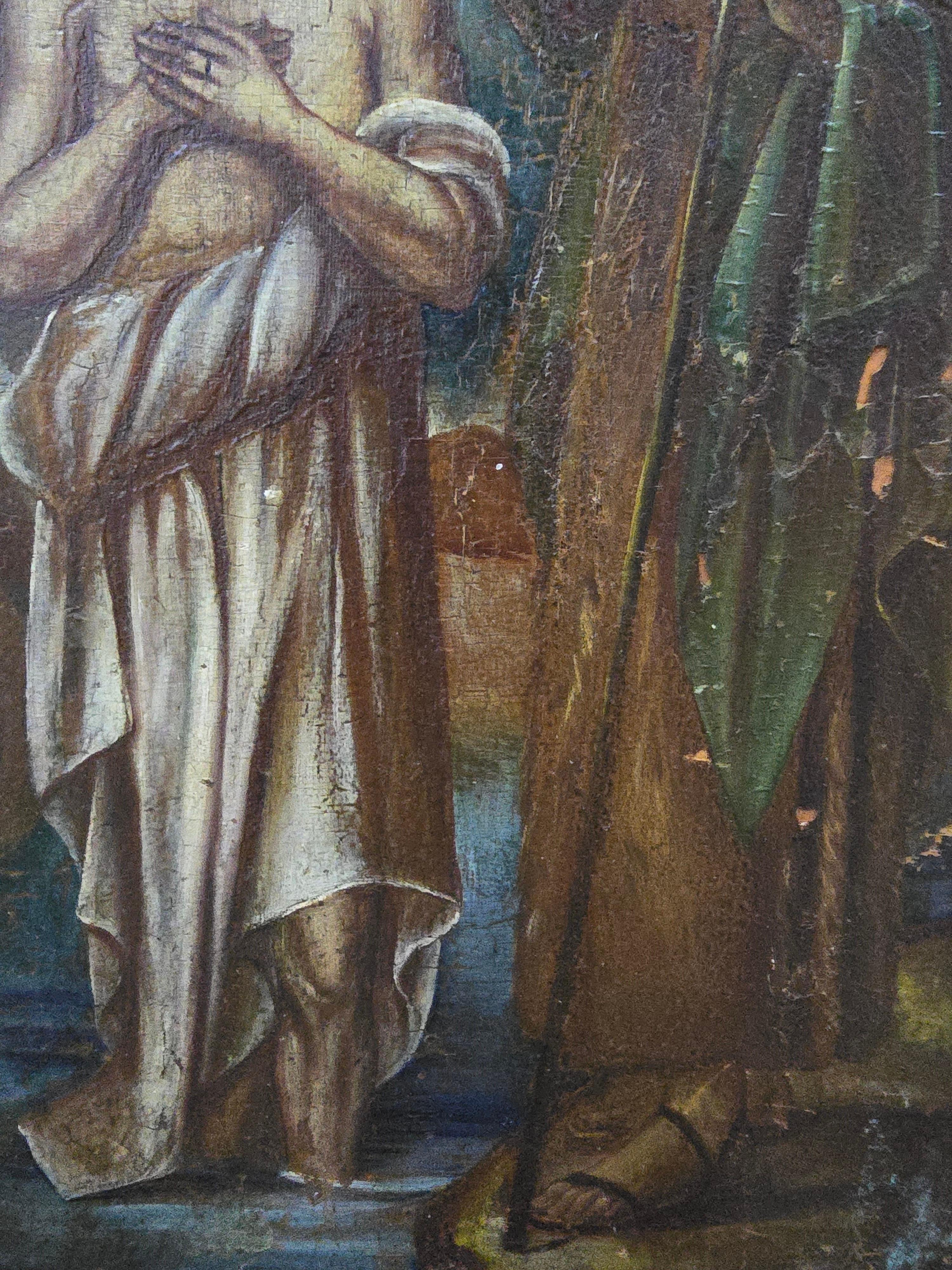 19th Century Orthodox Icon - Saint John Christening Jesus For Sale 4