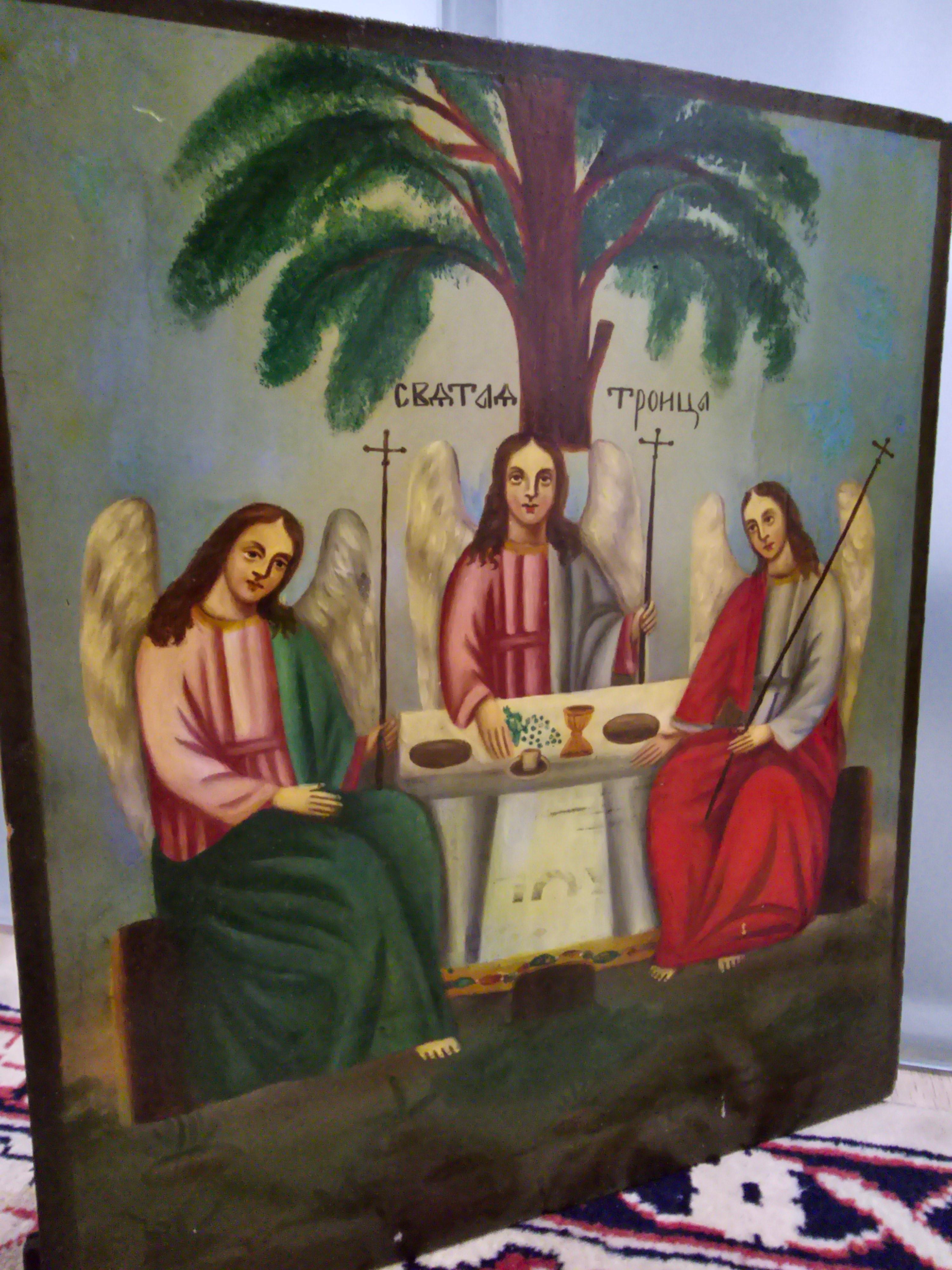 Iconique orthodoxe du 19ème siècle - La trinité du vieux testament en vente 5