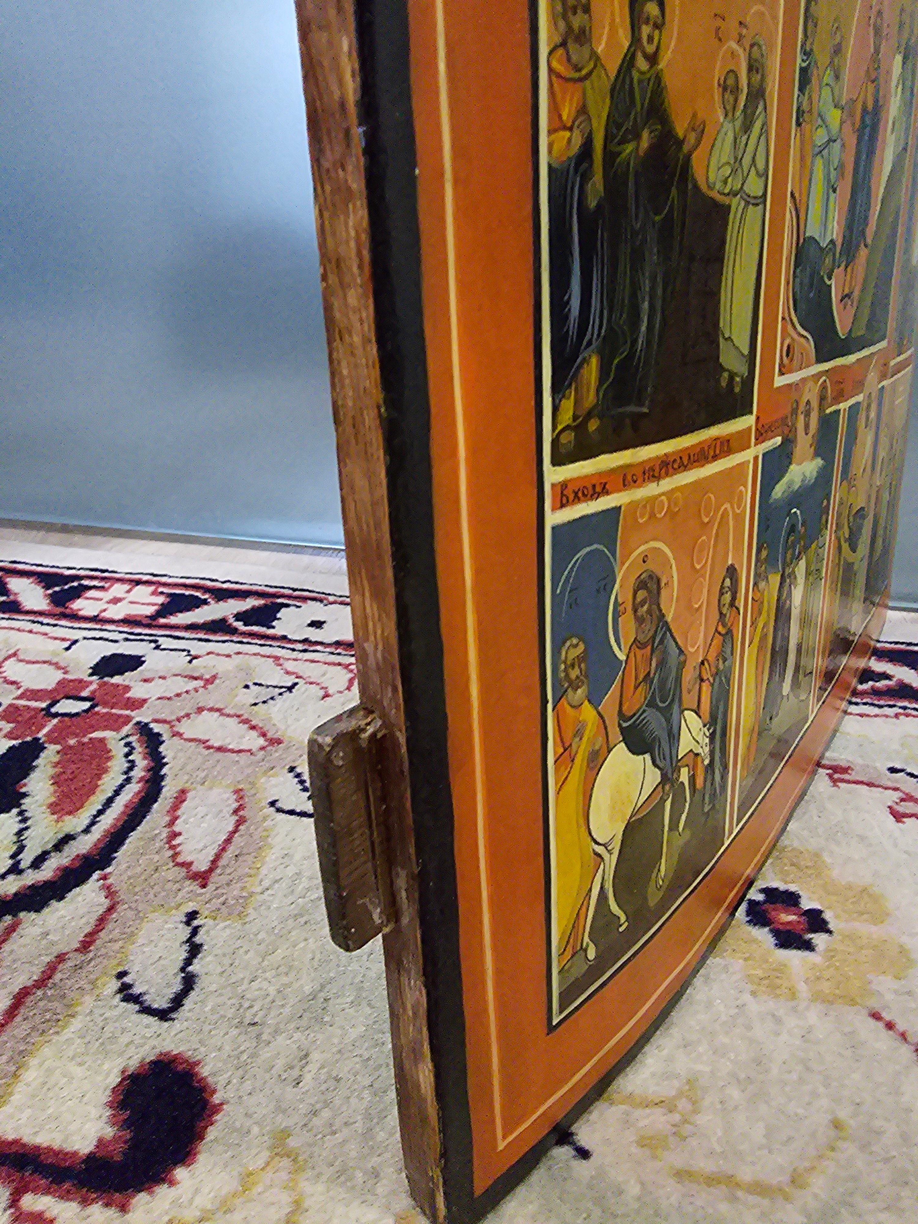 19th Century Orthodox Icon - The resurection-Descent into the hell For Sale 7