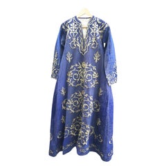 19th Century Ottoman Blue Embroidered Kaftan