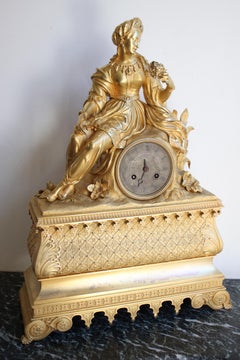 19th Century Ottoman Clock Lady with Rose
