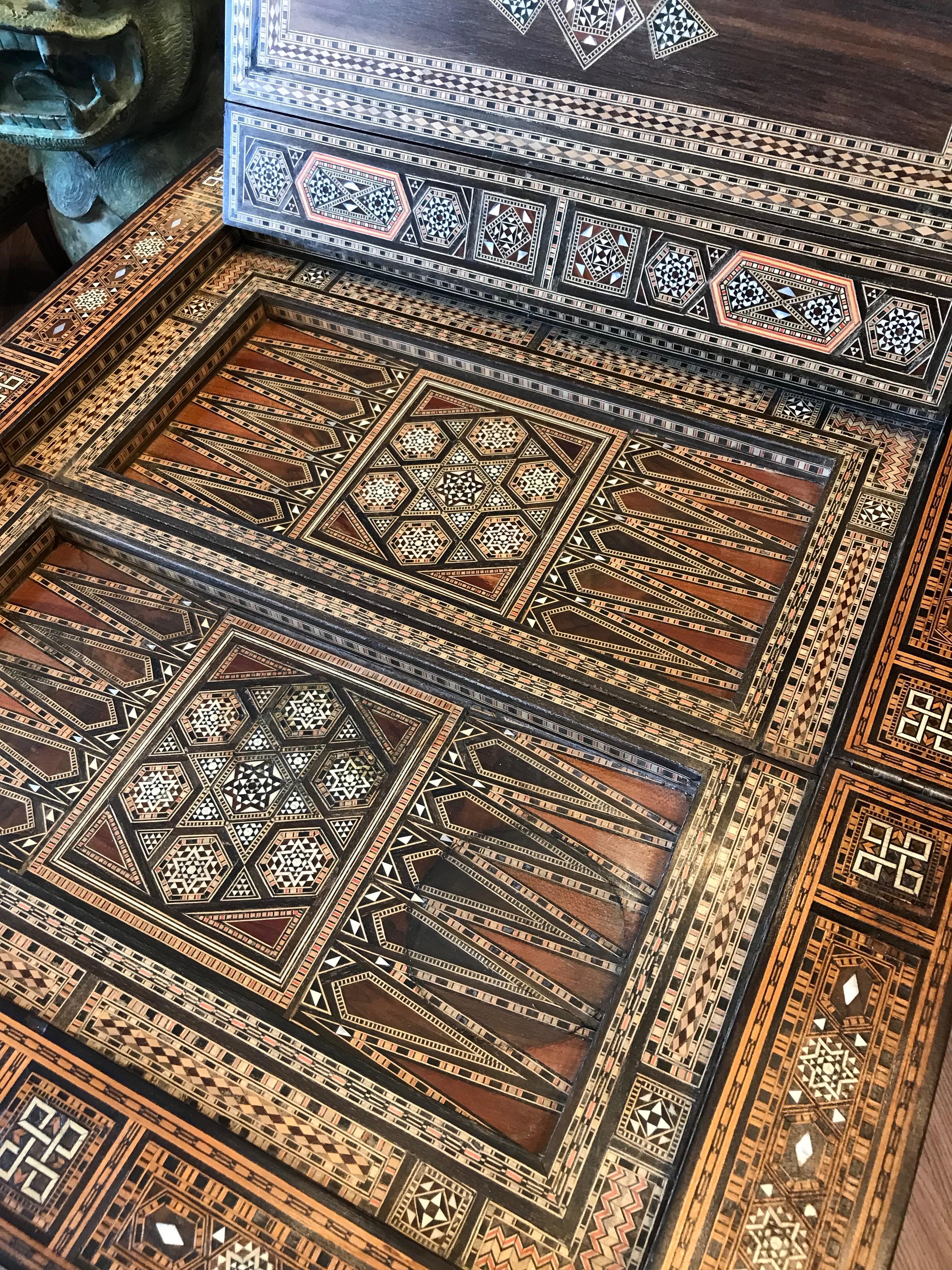 19TH Century Ottoman Empire Inlaid Game Table 6