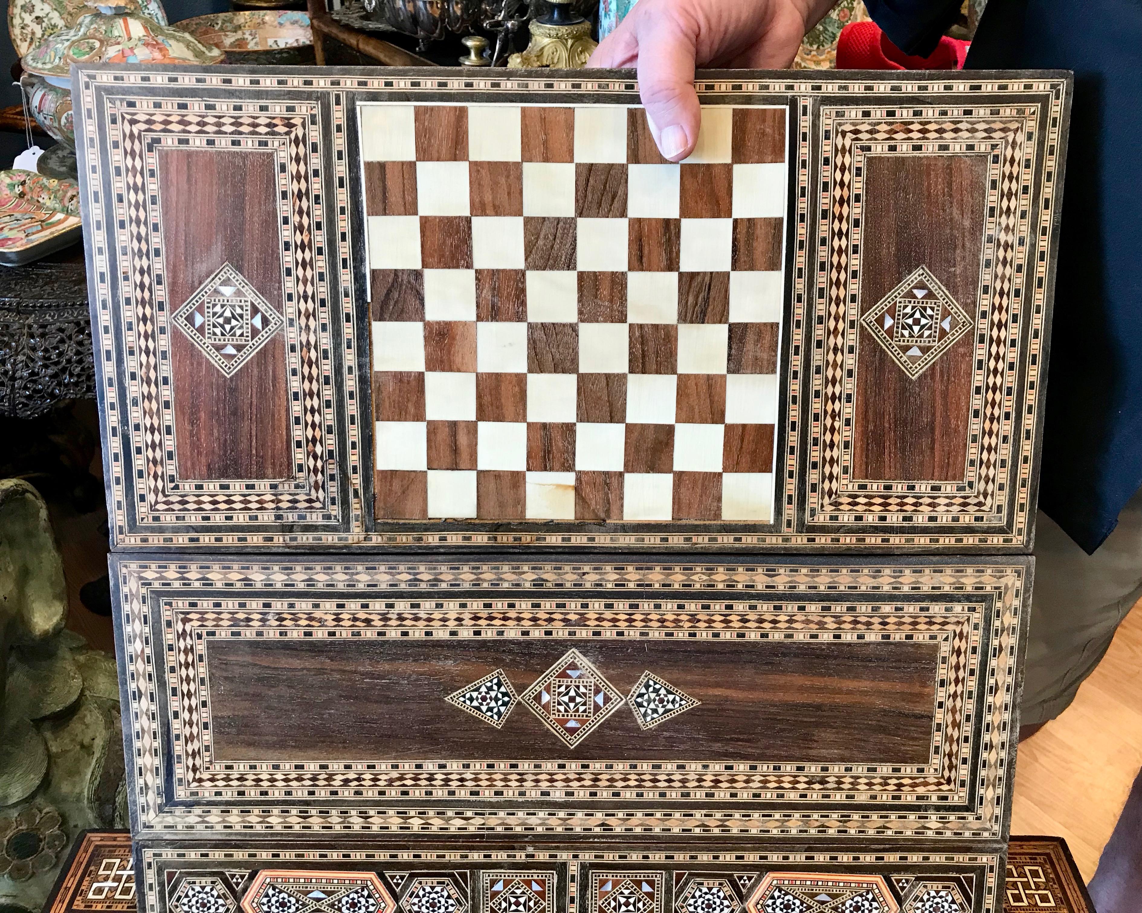 19TH Century Ottoman Empire Inlaid Game Table 7