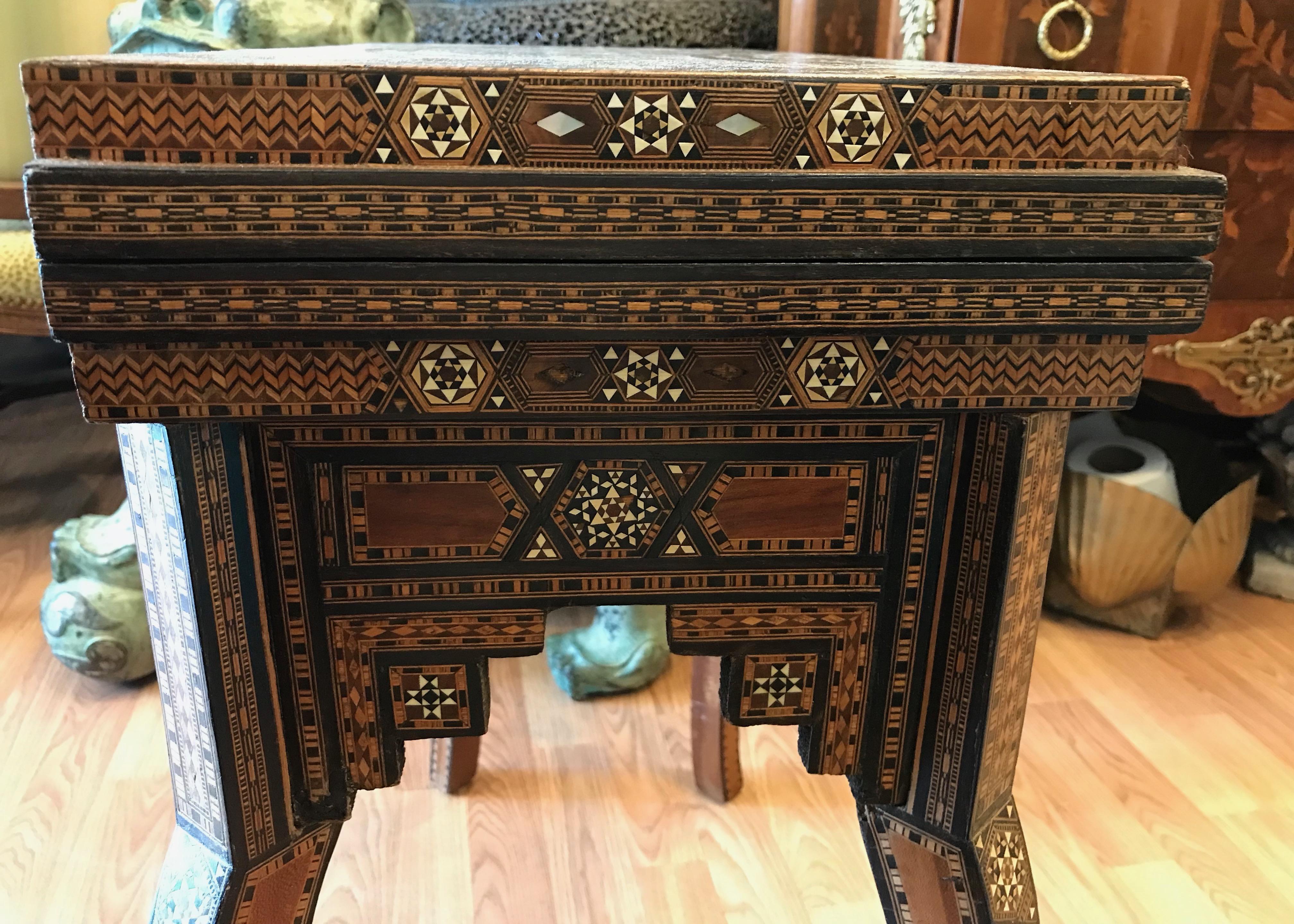 19TH Century Ottoman Empire Inlaid Game Table 10