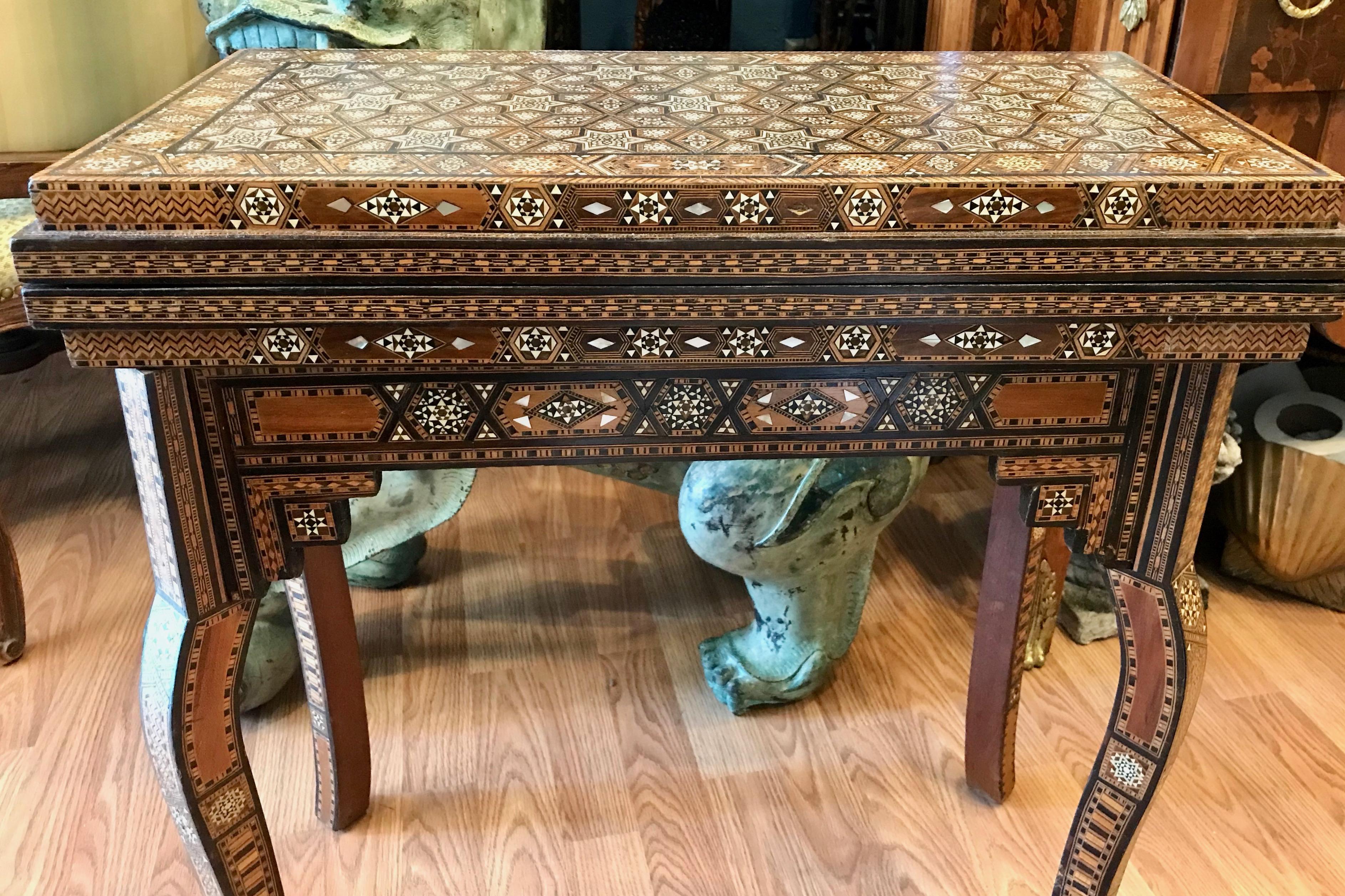 Inlay 19TH Century Ottoman Empire Inlaid Game Table