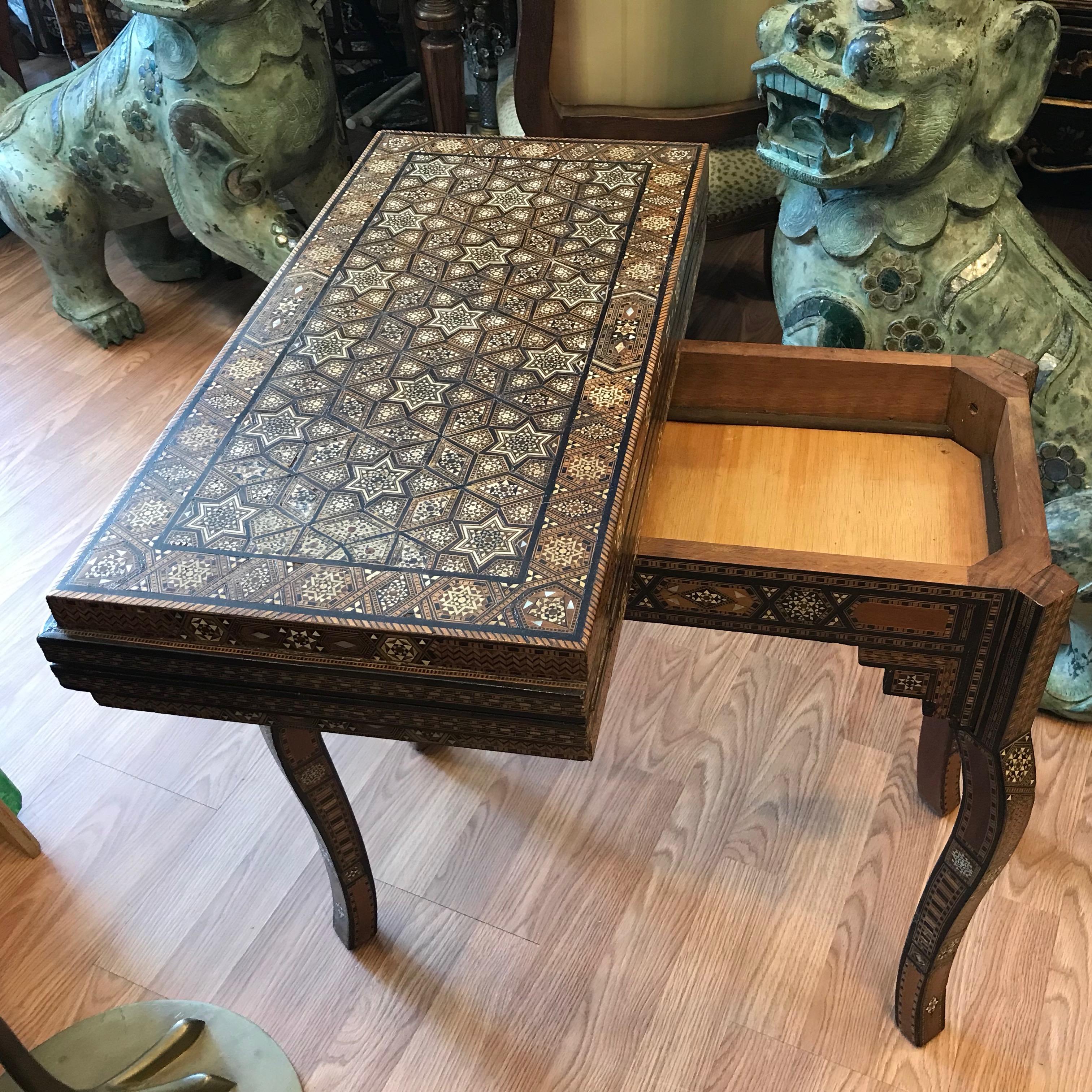 19th Century 19TH Century Ottoman Empire Inlaid Game Table