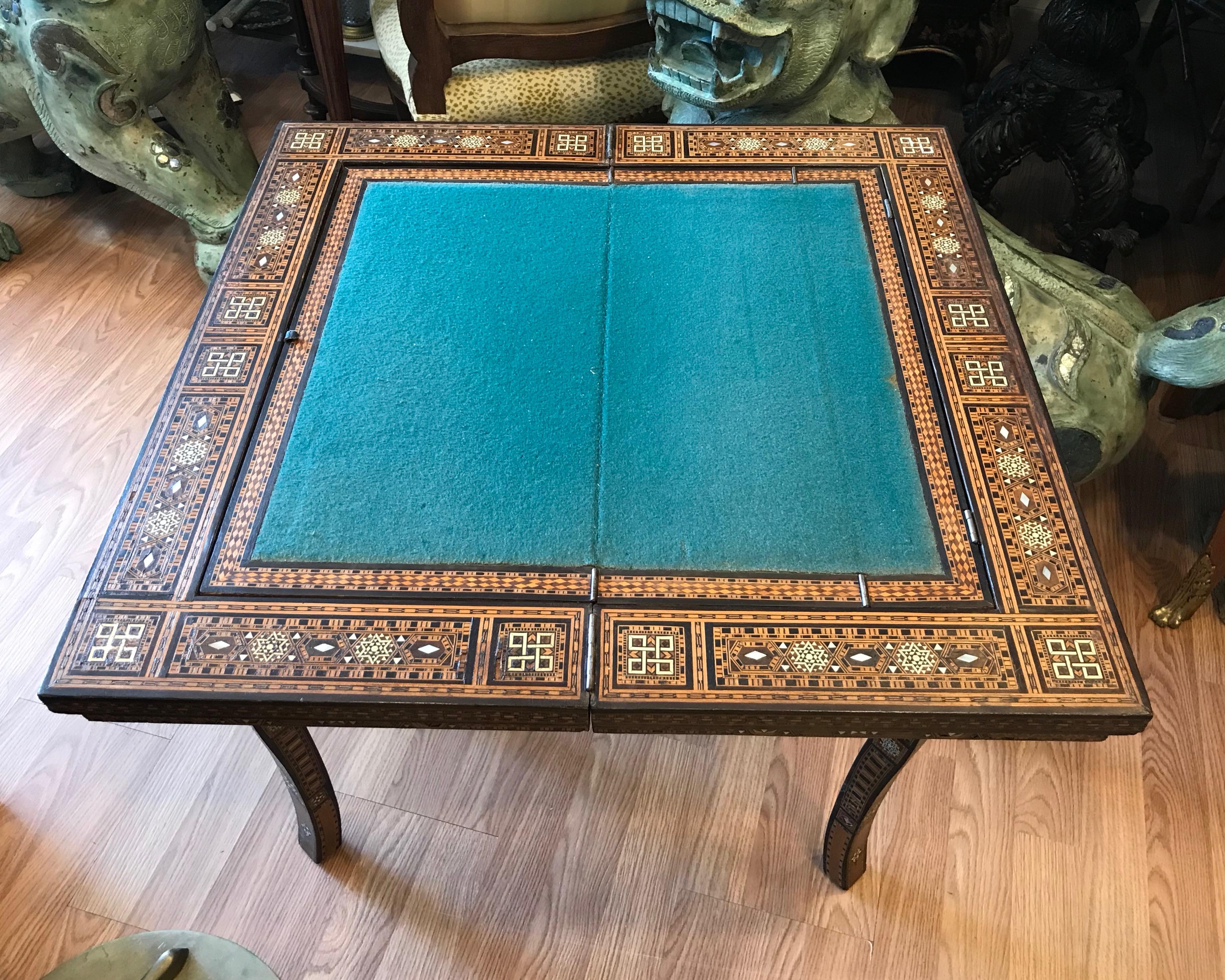 19TH Century Ottoman Empire Inlaid Game Table 1