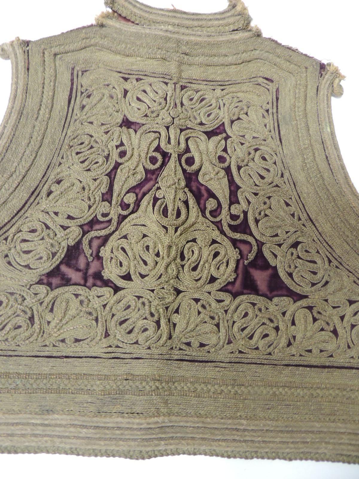Moorish 19th Century Ottoman Empire Intricate Heavy Embroidered Vest