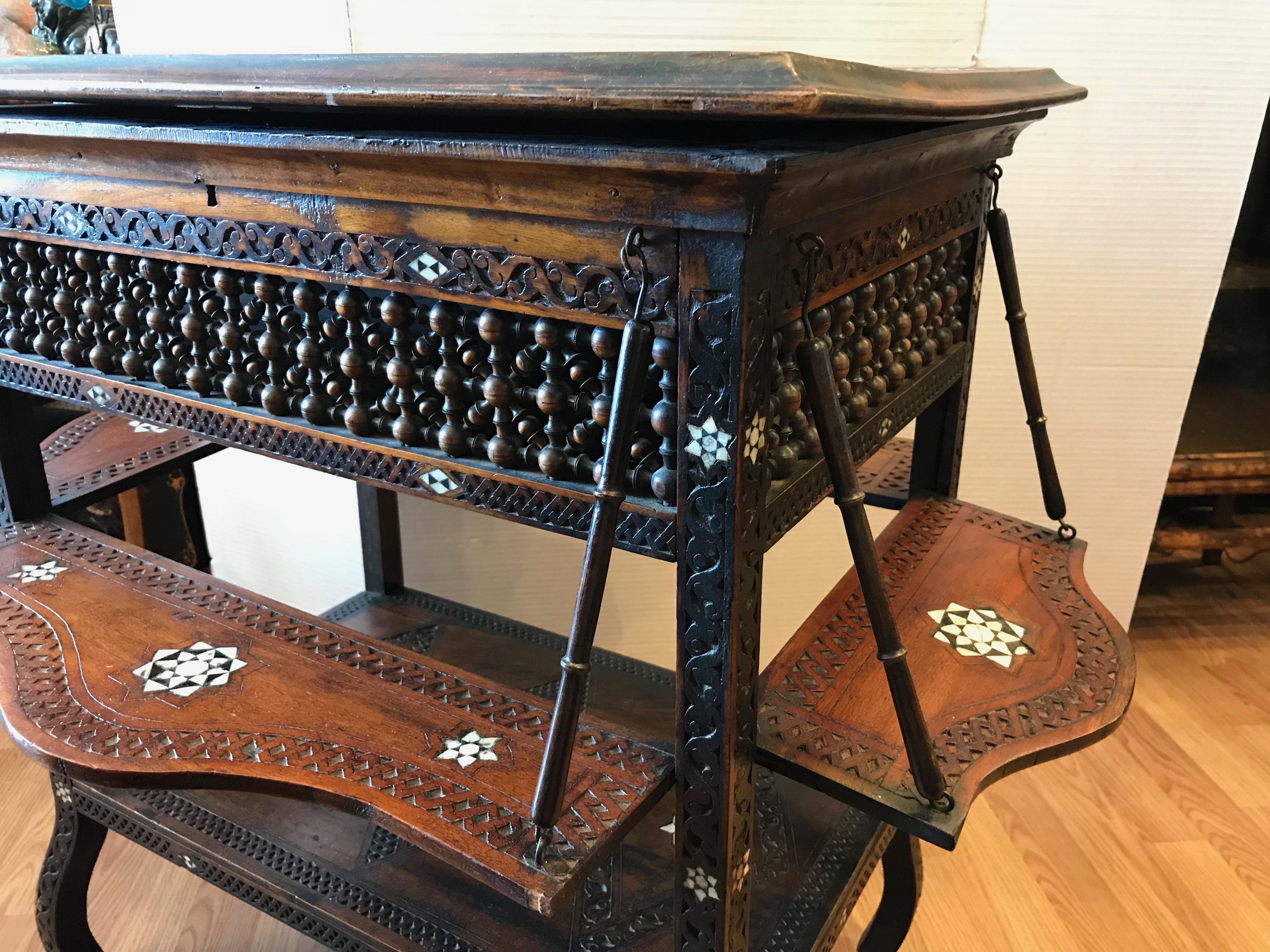 19th Century Ottoman Inlaid Serving Table 10