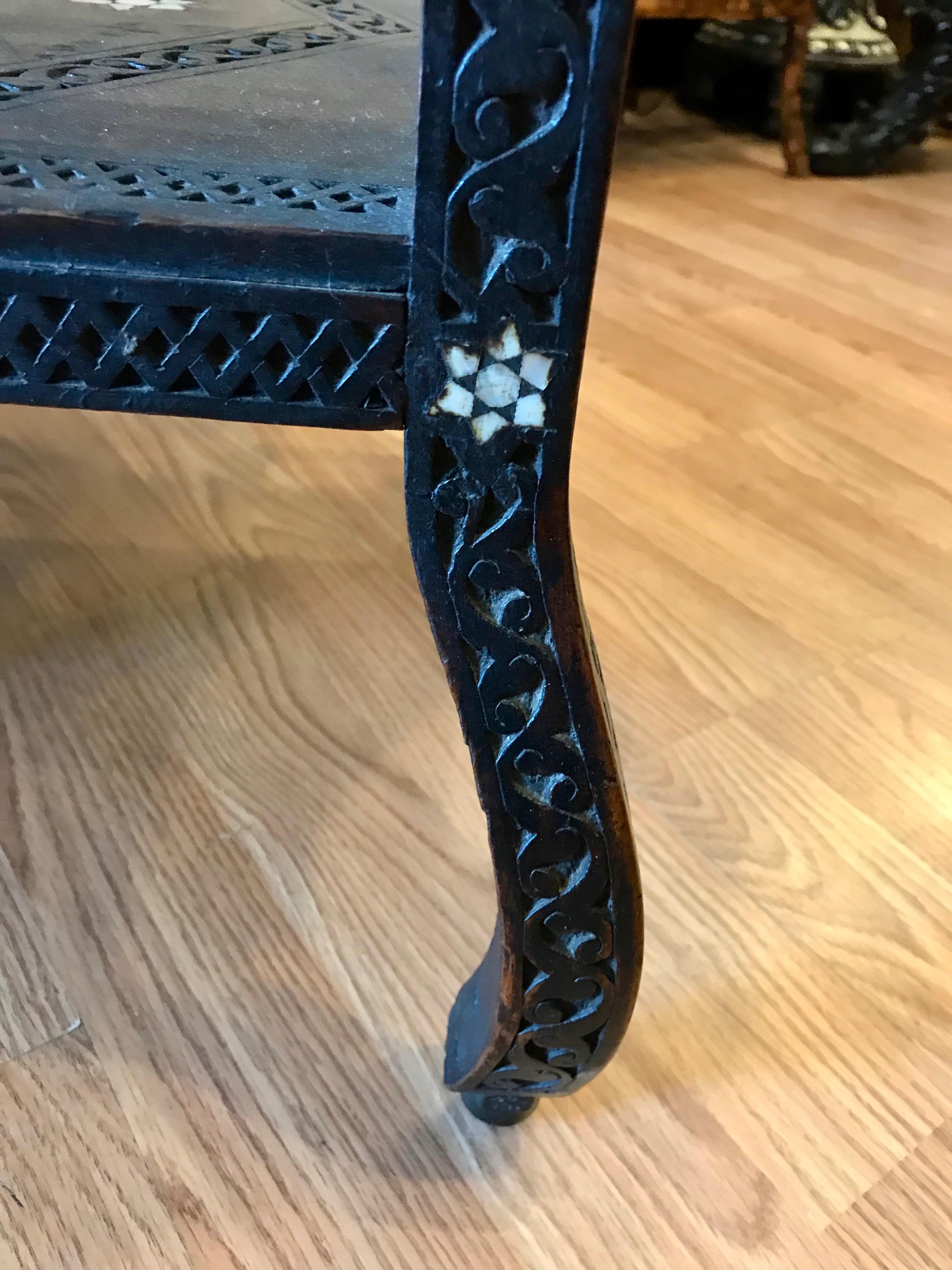 19th Century Ottoman Inlaid Serving Table 11