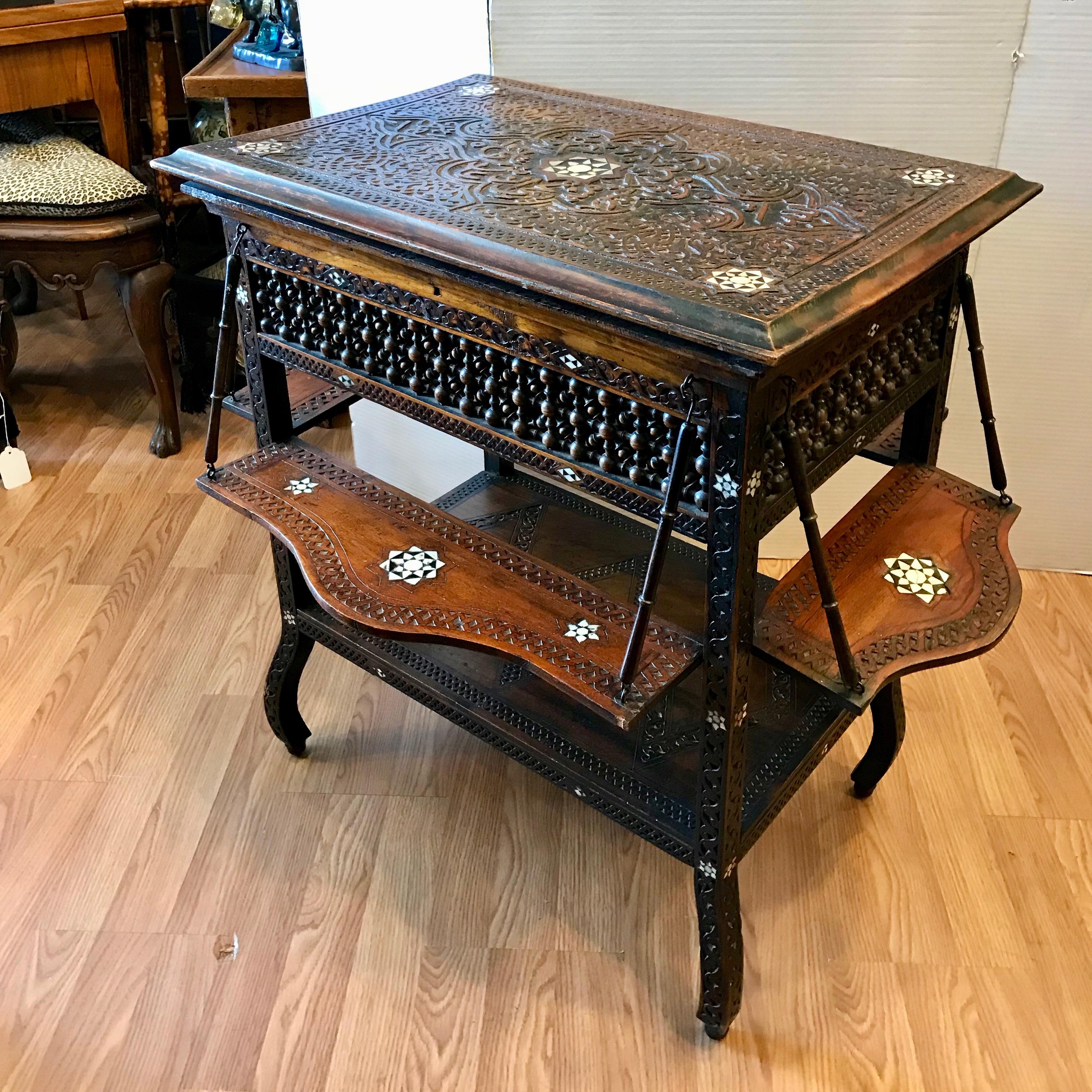 19th Century Ottoman Inlaid Serving Table 3