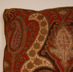 Antiguo Cojín Almohada Otomana Bordado Hilo Metalizado Oro Seda Arte Islámico