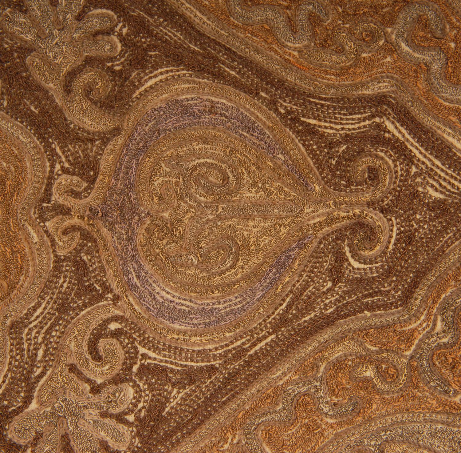 Ottomane-Kissenkissen, Kissen, Gold, Metallic-Fäden, Seidenstickerei, Islamic Art, 19. Jahrhundert (Türkisch) im Angebot