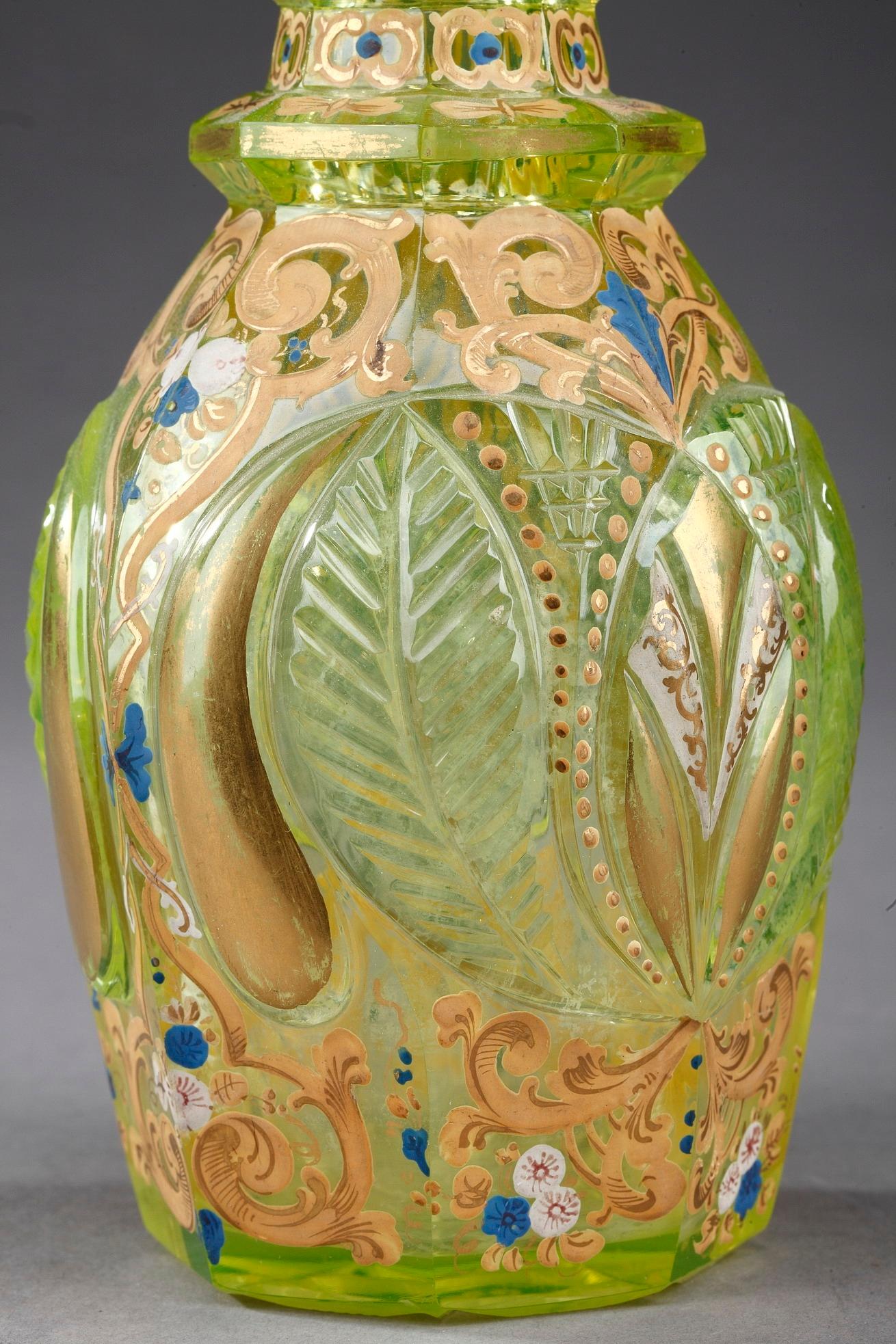 19th Century Ouraline Glass Decanter, Bohemia 3