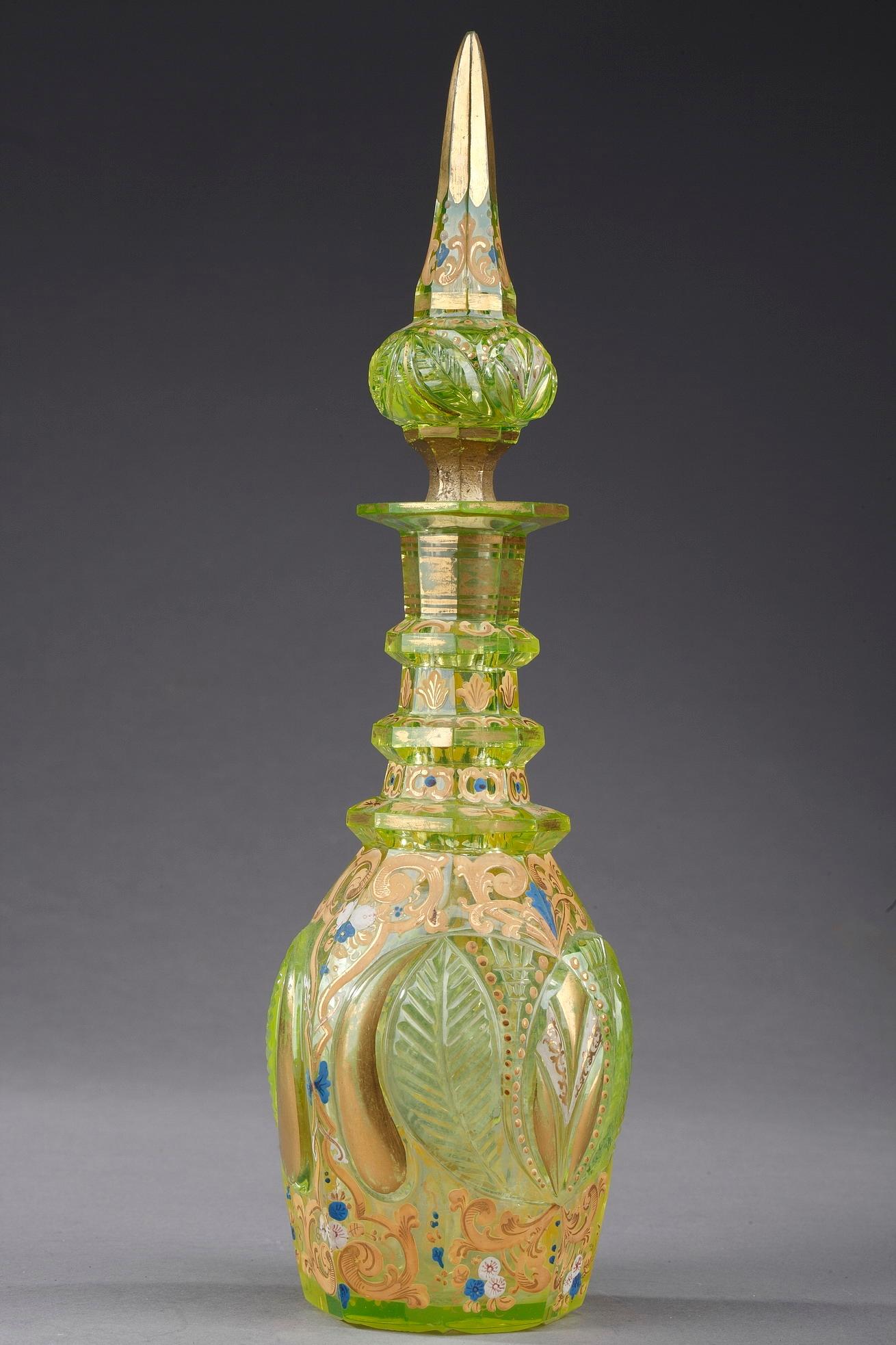 19th Century Ouraline Glass Decanter, Bohemia 4