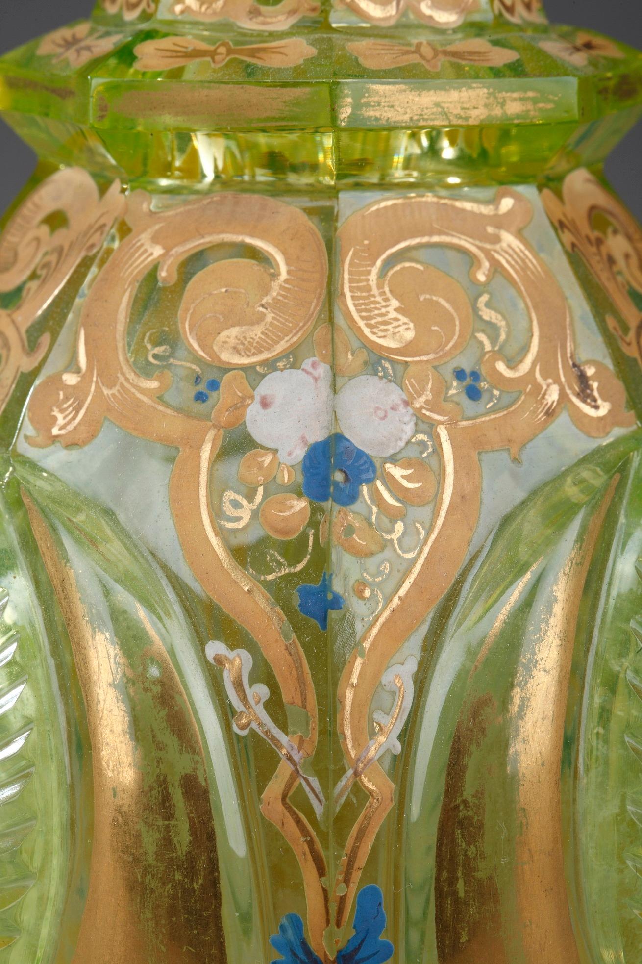 19th Century Ouraline Glass Decanter, Bohemia 5
