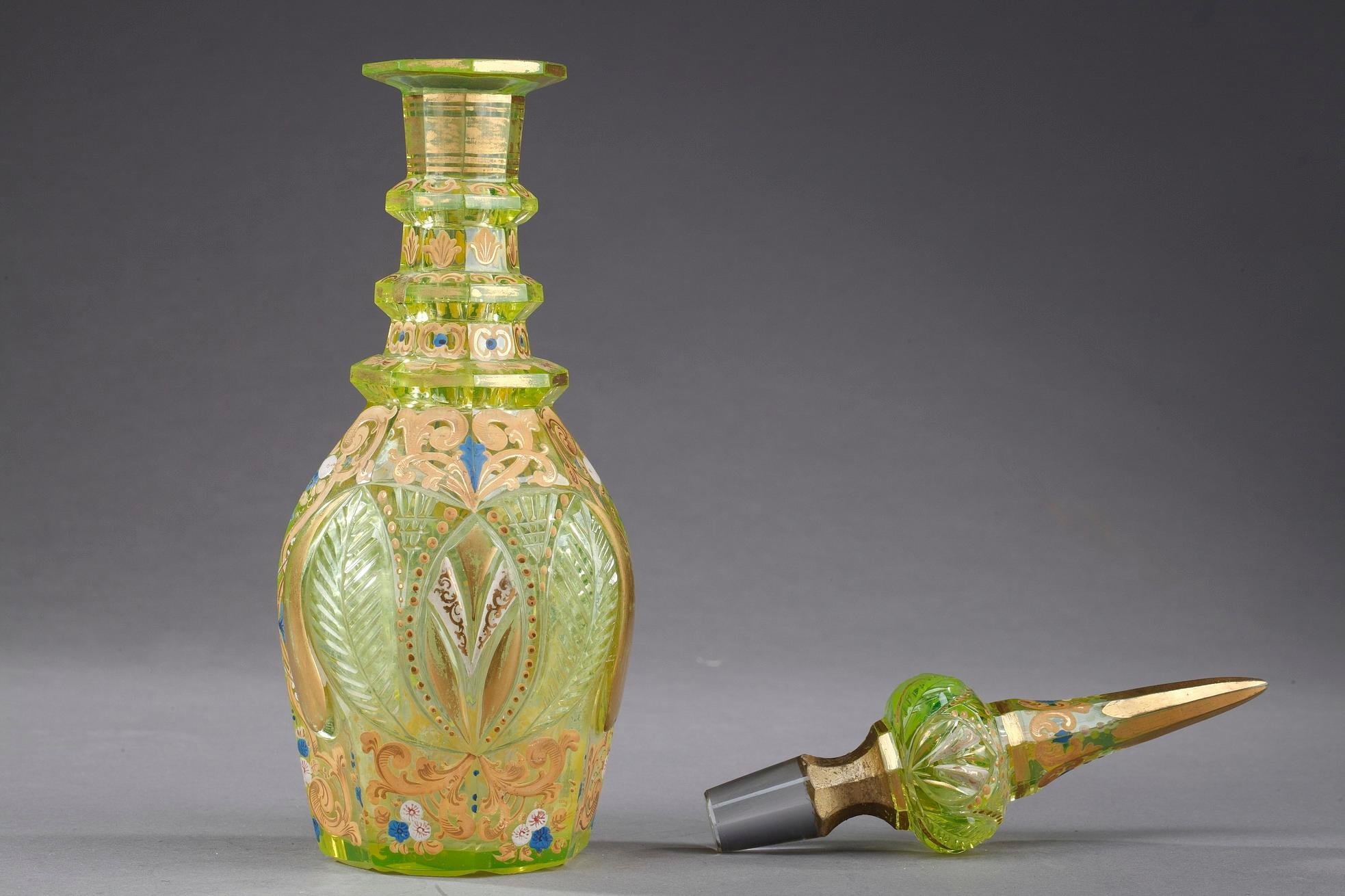 19th Century Ouraline Glass Decanter, Bohemia 7
