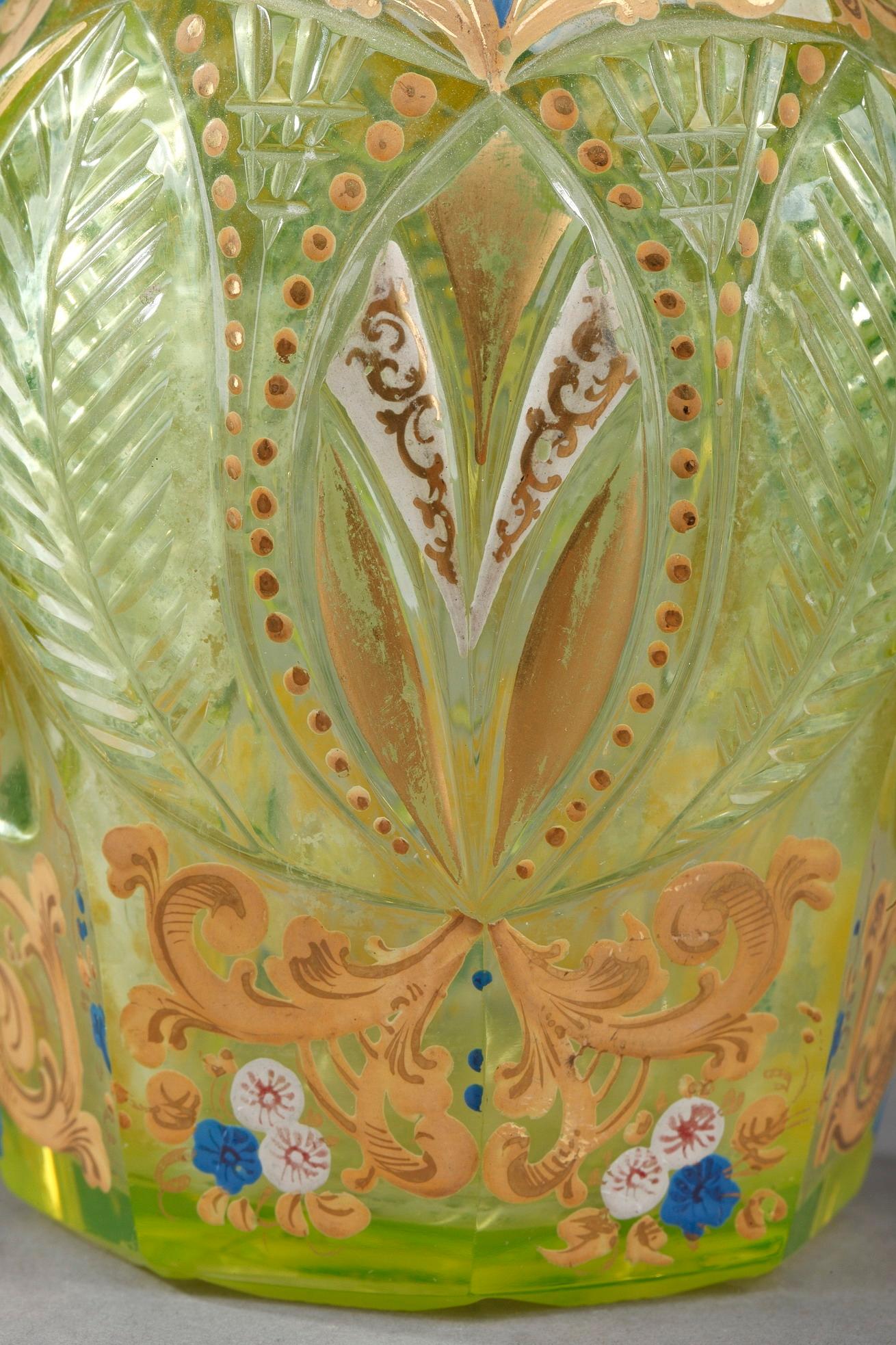 19th Century Ouraline Glass Decanter, Bohemia 8