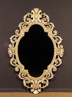 19th Century Oval Baroque Portrait Mirror