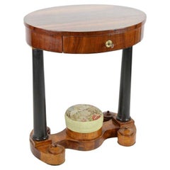 19th Century Oval Biedermeier Side Table, Nutwood , Hungary circa 1835