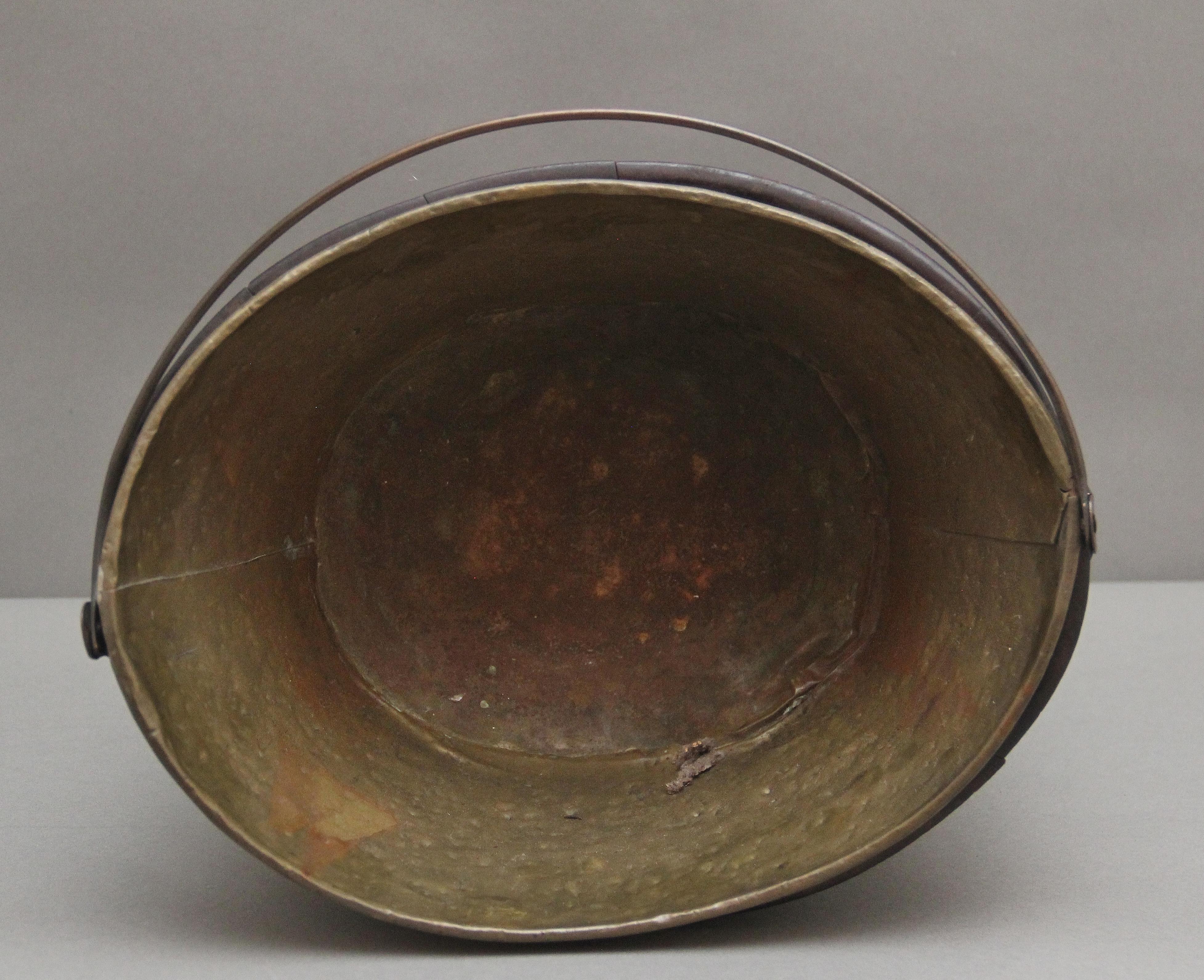 Early 19th Century 19th Century oval brass bound bucket