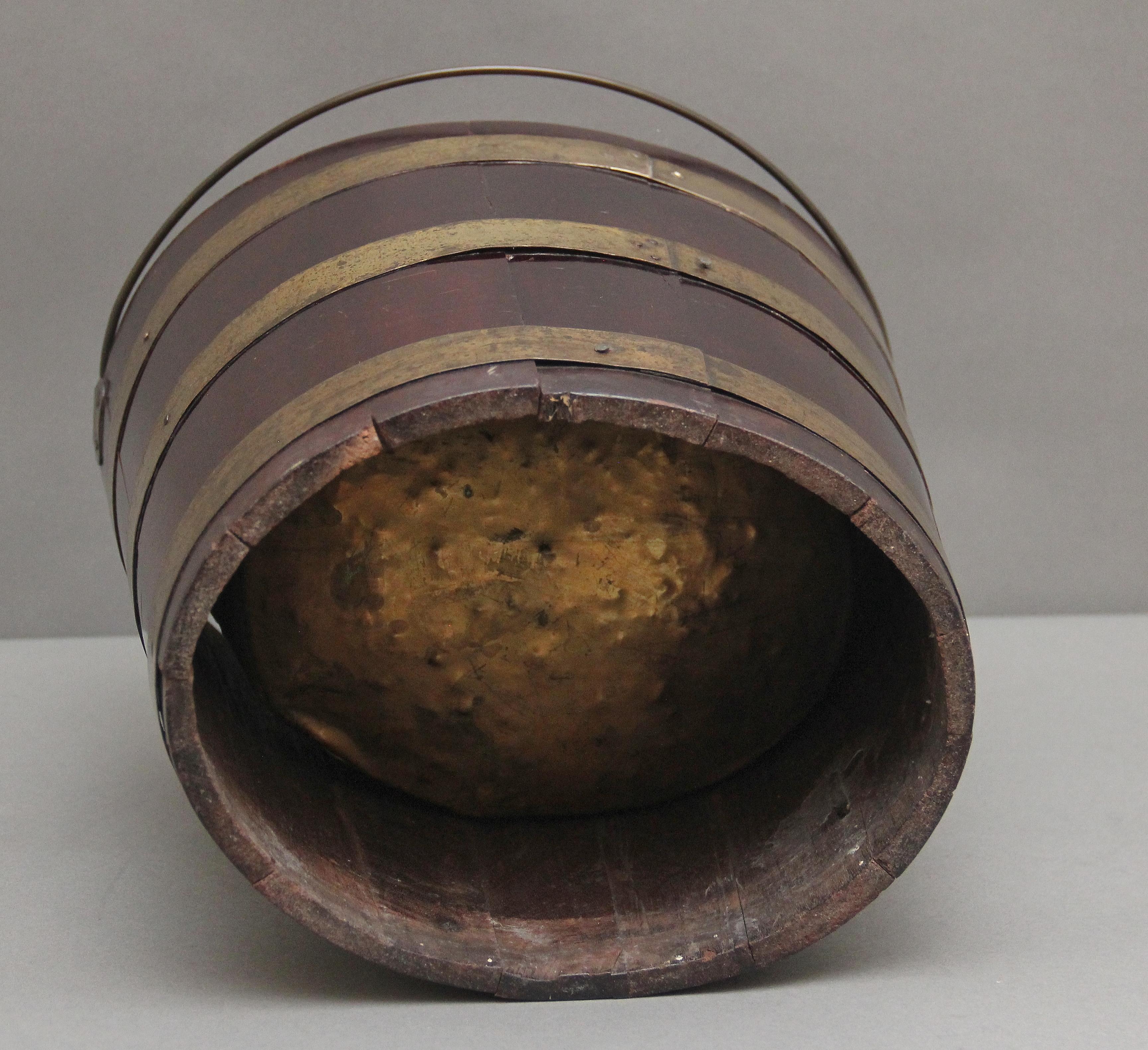 Mahogany 19th Century oval brass bound bucket