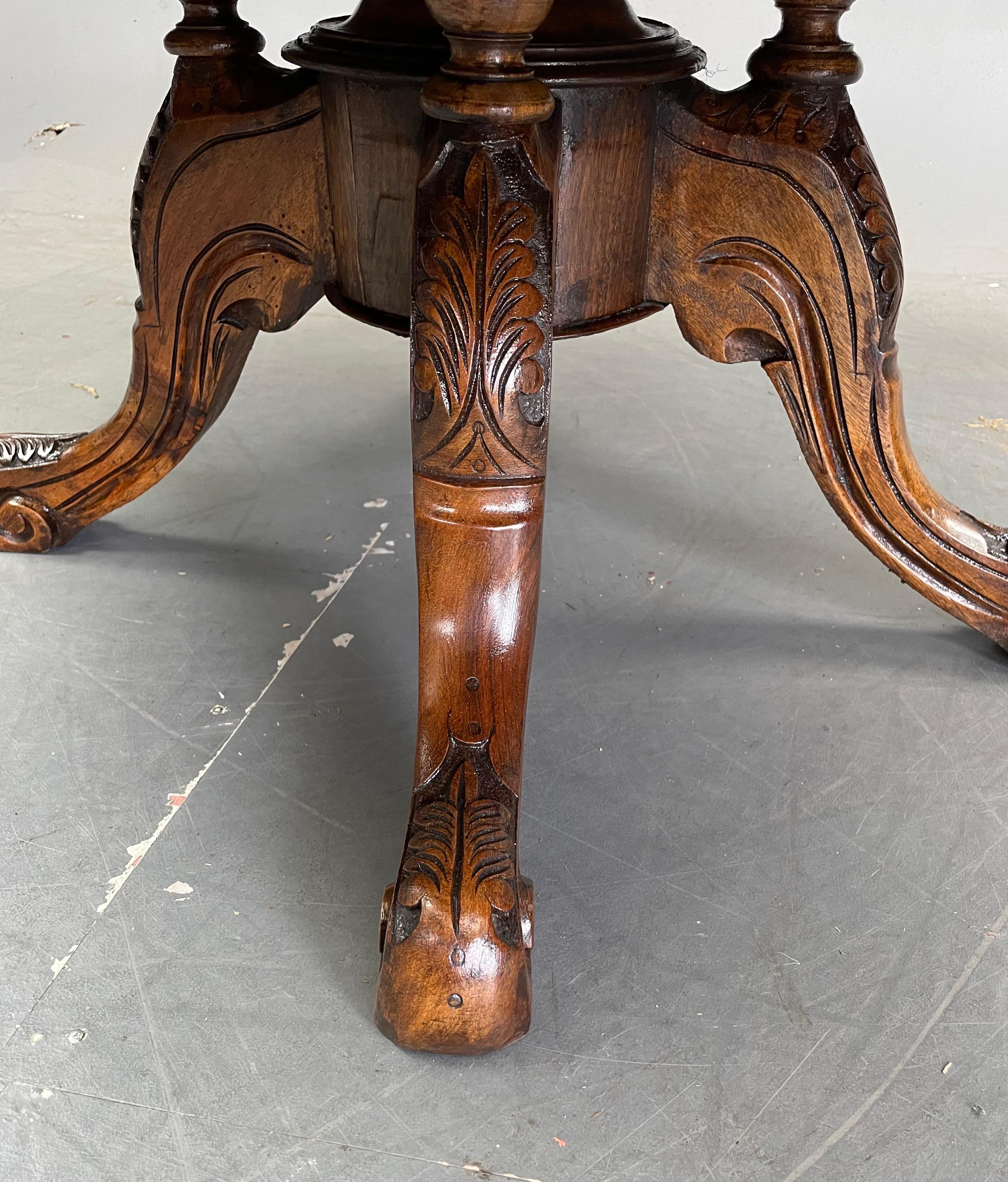 19th Century 19th century oval burr walnut inlaid coffee table 